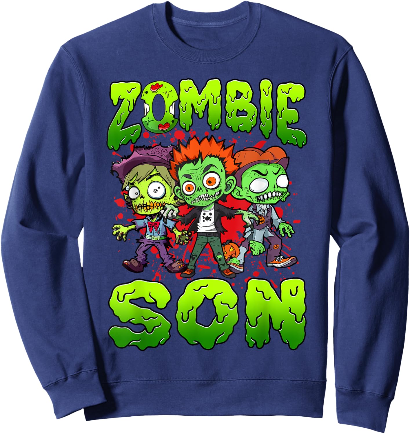 Zombie Son Halloween Costume Family Matching Sweatshirt - Sweatshirt | Navy