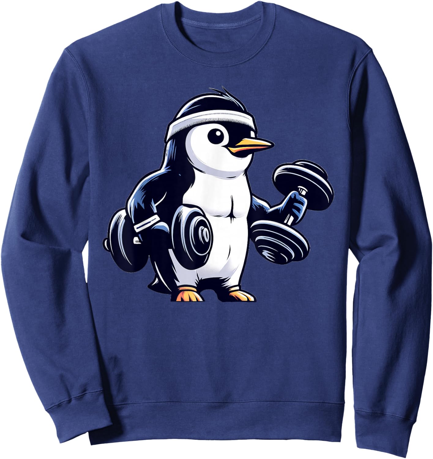 Penguin Powerlifting Weightlifting Gym Workout Sweatshirt - Sweatshirt | Navy