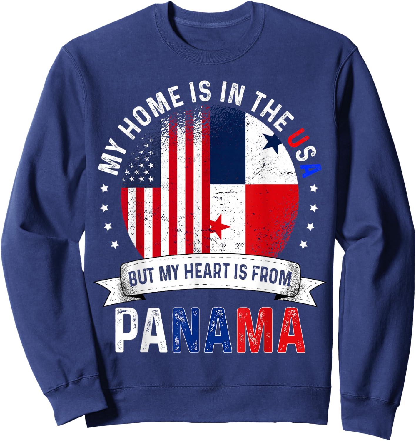 Panamanian American Patriot Heart is from Panama Flag Sweatshirt - Sweatshirt | Navy