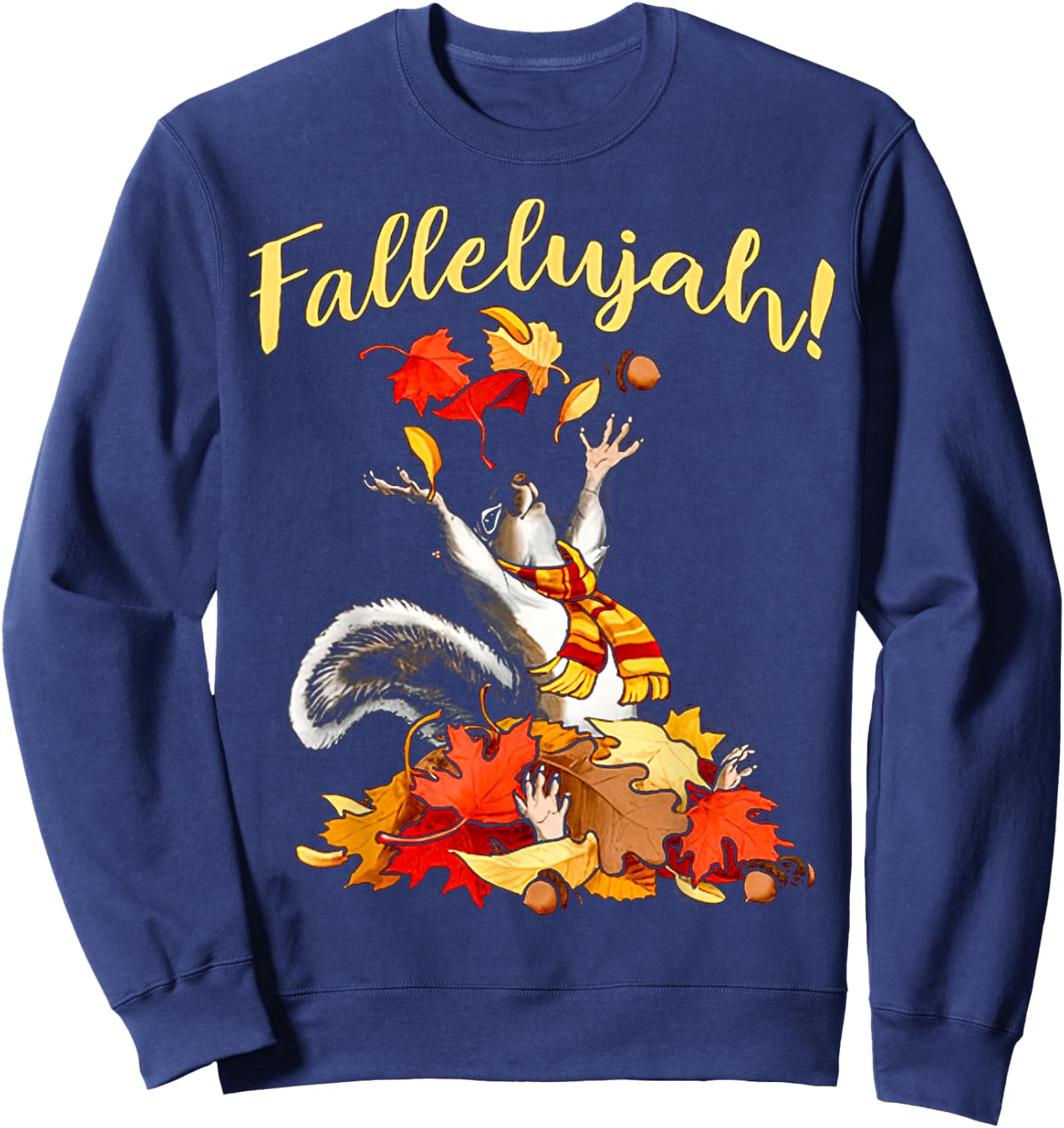 Squirrel Fallelujah Ladies Sweatshirt - Sweatshirt | Navy
