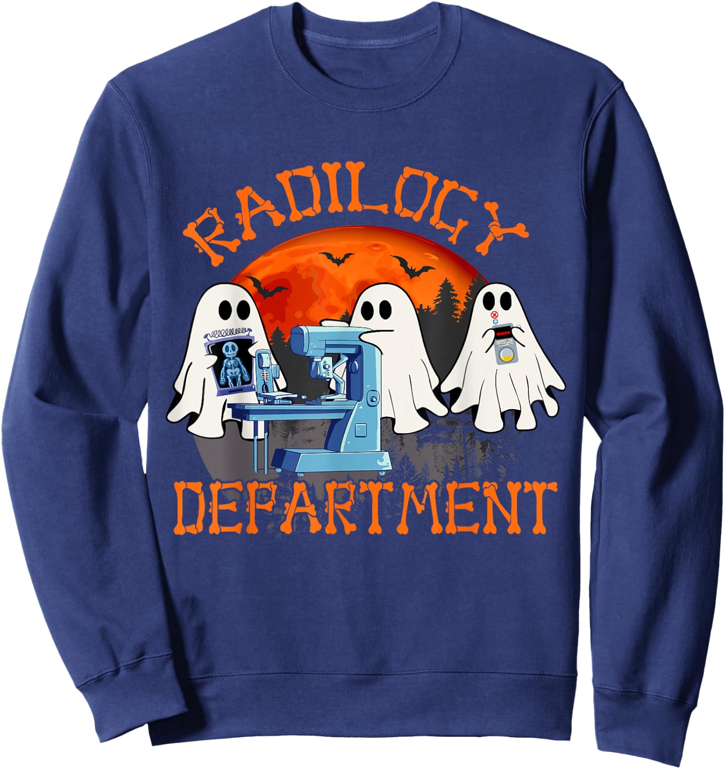 Radiology Department Halloween Shirt Radiology Technologist Sweatshirt - Sweatshirt | Navy