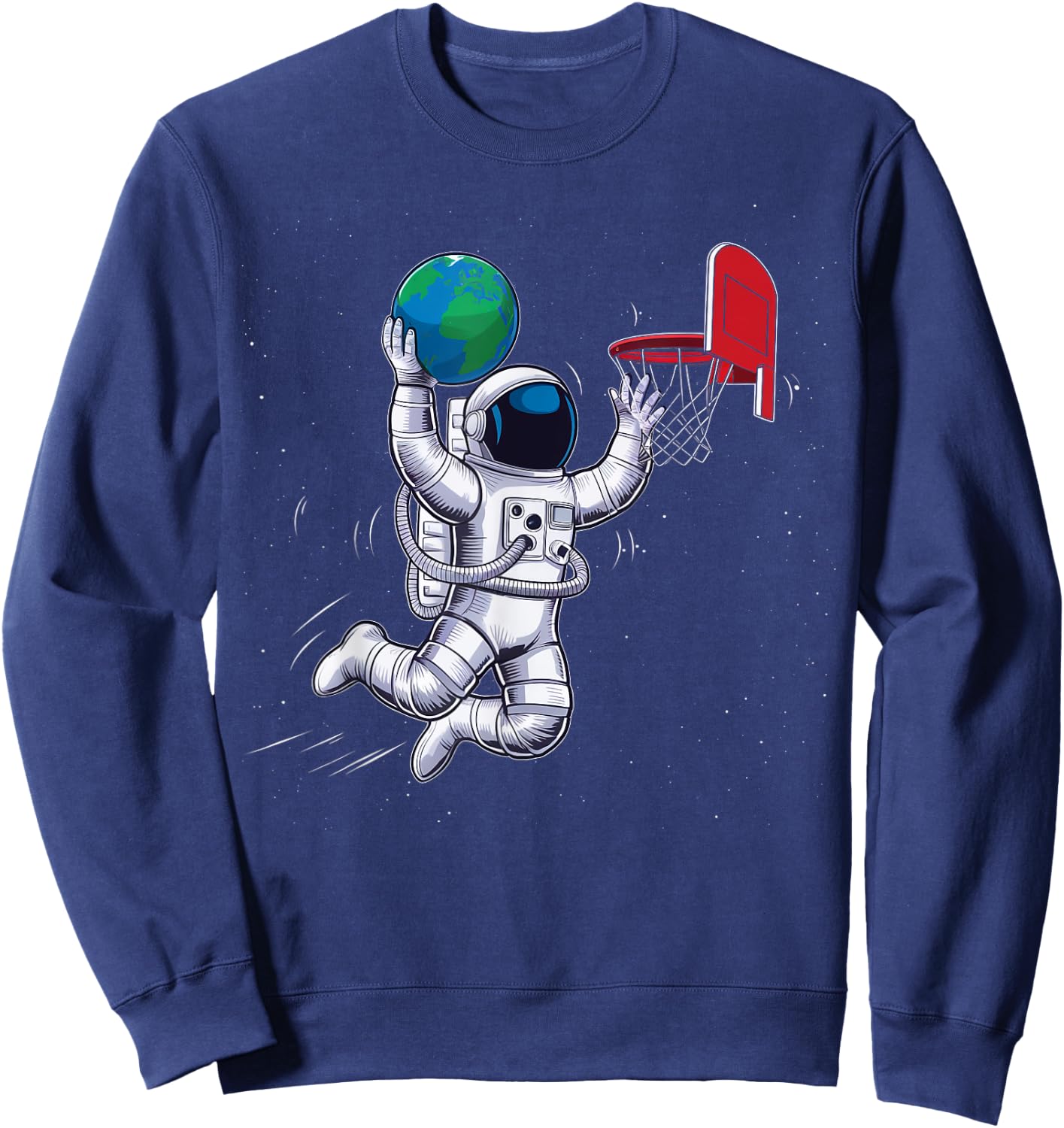 Astronaut Basketball Outer Space Planet Gifts Men Women Kids Sweatshirt - Sweatshirt | Navy
