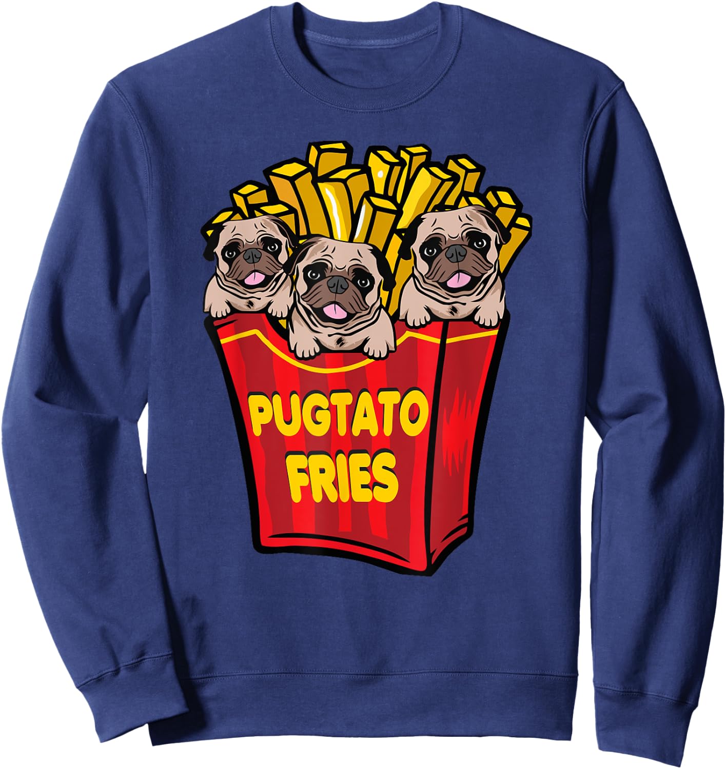Pugtato, Funny Dog Potato, Dog Lover, Puglie Men Women Kids Sweatshirt - Sweatshirt | Navy