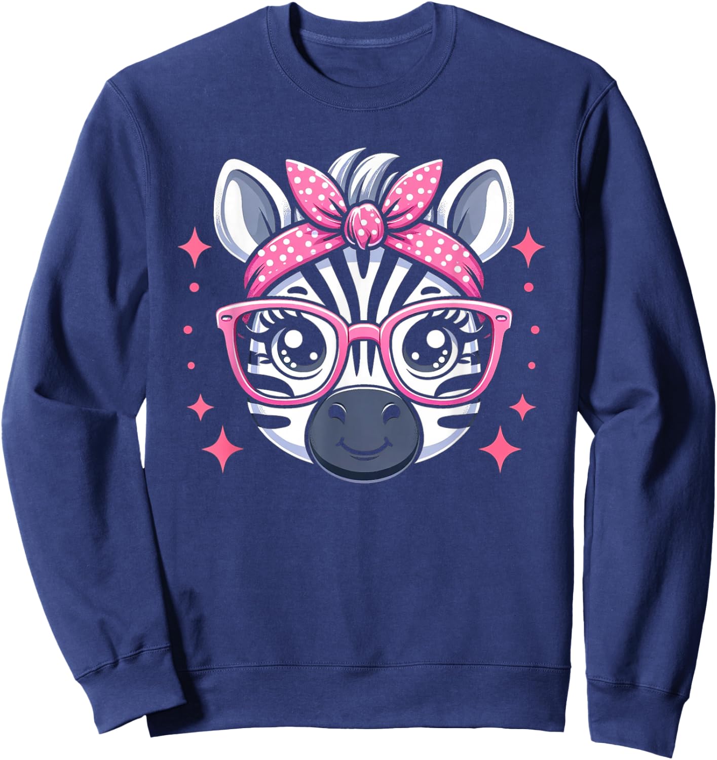 Zebra Pink Bandana Glasses Sweatshirt - Sweatshirt | Navy