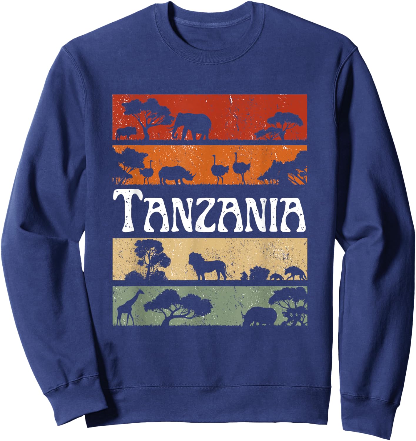 Retro Africa Tanzania Safari Travel Tanzania Tour Sweatshirt - Sweatshirt | Navy