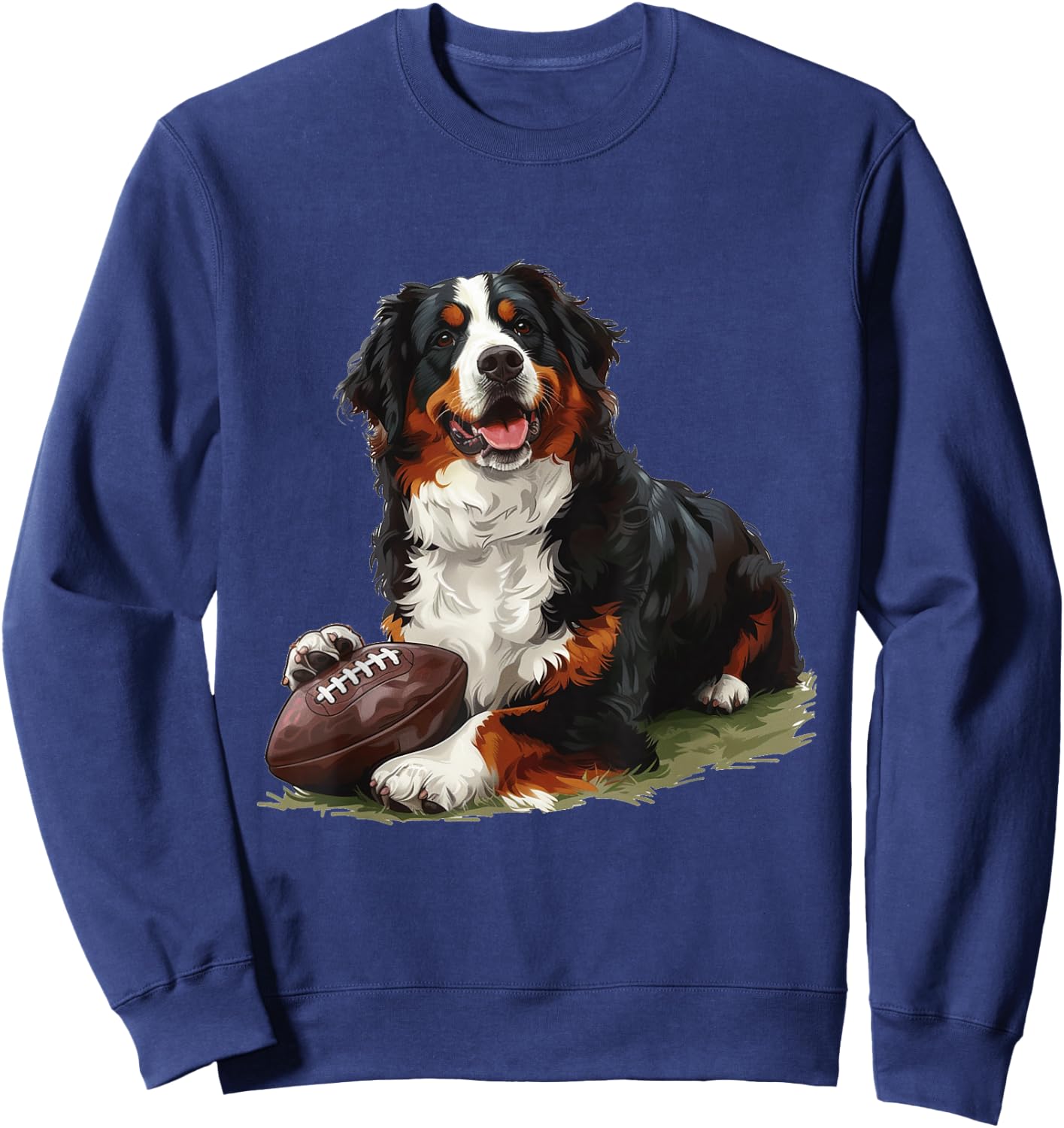Bernese Mountain Dog Football Sports Team Animal Sweatshirt - Sweatshirt | Navy