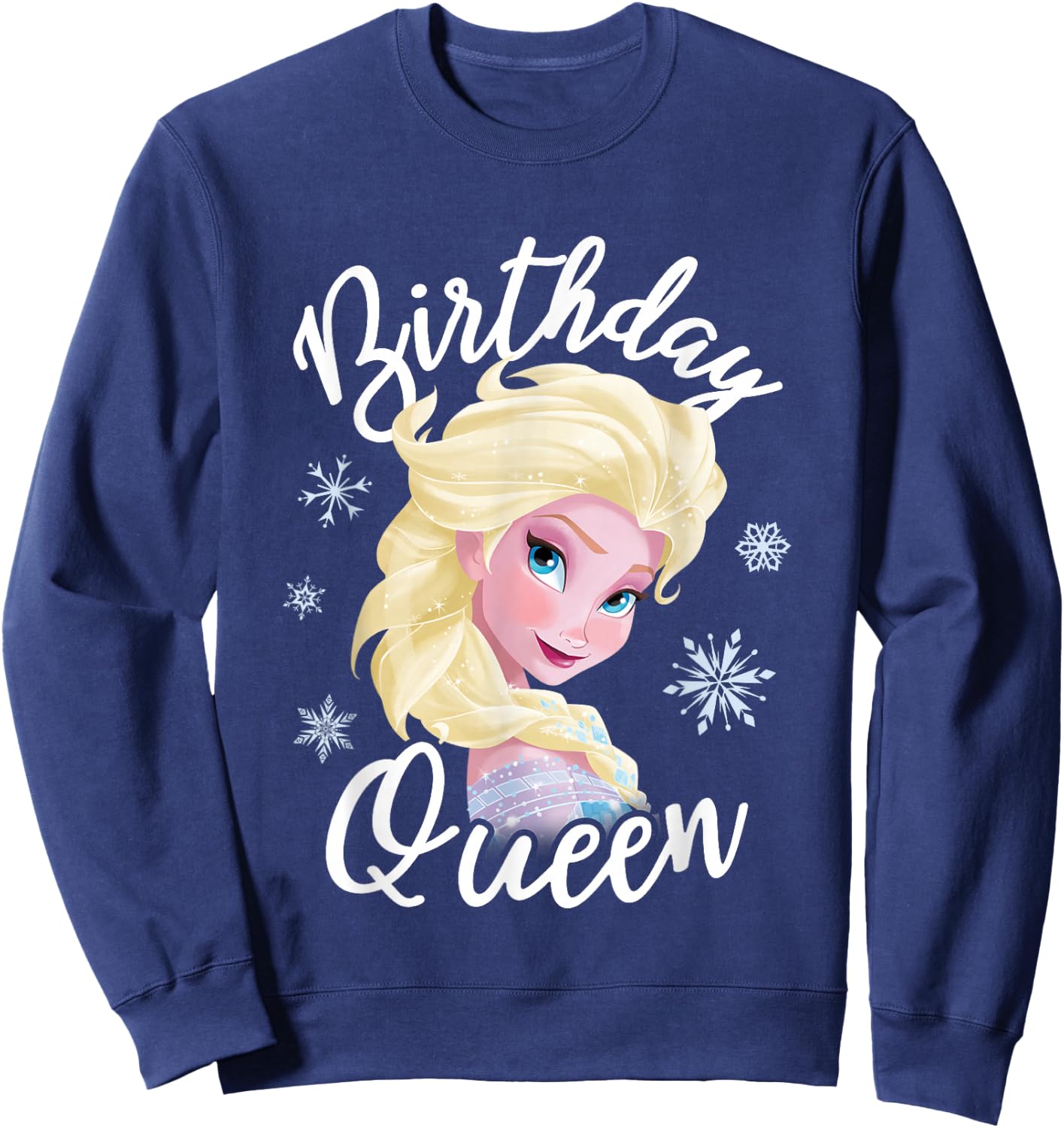 Disney Frozen Birthday Queen Elsa Big Chest Portrait Sweatshirt - Sweatshirt | Navy