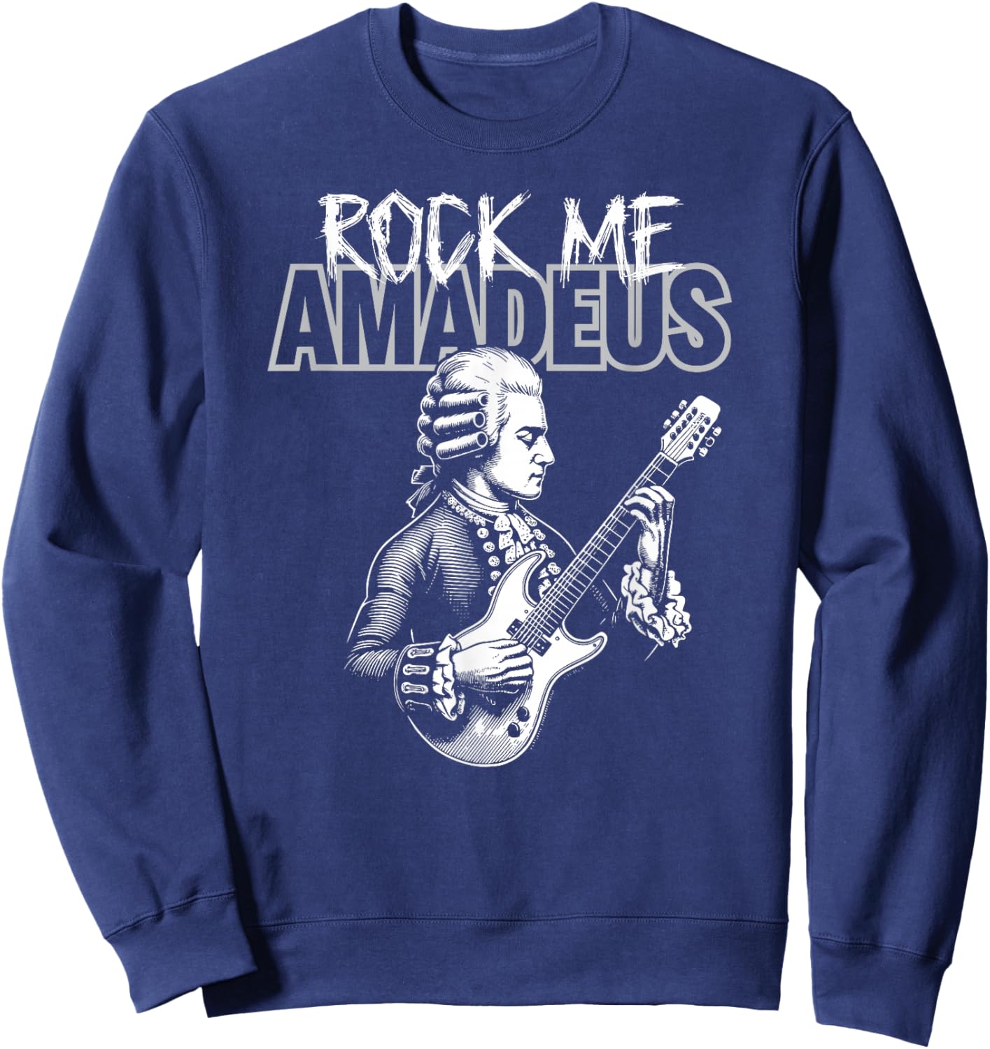 Rock Me Wolfgang Amadeus Mozart Funny Sweatshirt - Sweatshirt | Navy
