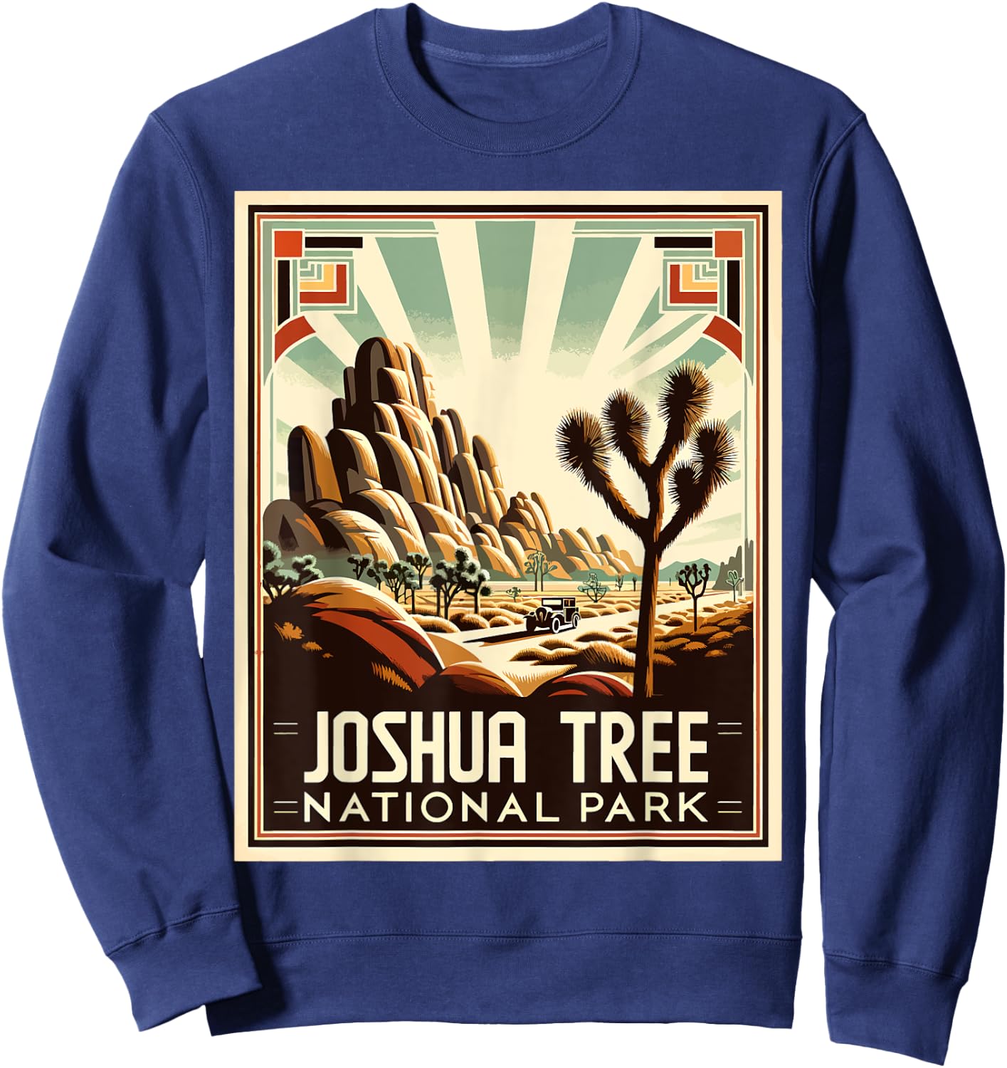 Joshua Tree National Park Vintage Hiking Camping Outdoor Sweatshirt - Sweatshirt | Navy