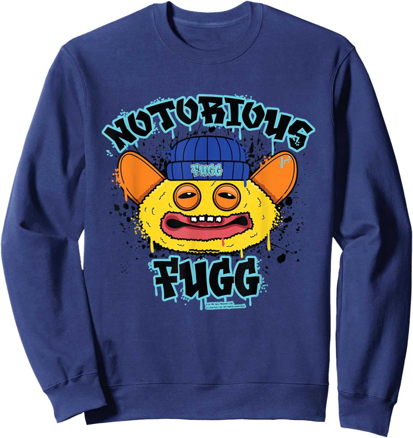 Fuggler Grin Grin Yellow Snuggler Notorious Fugg Sweatshirt - Sweatshirt | Navy