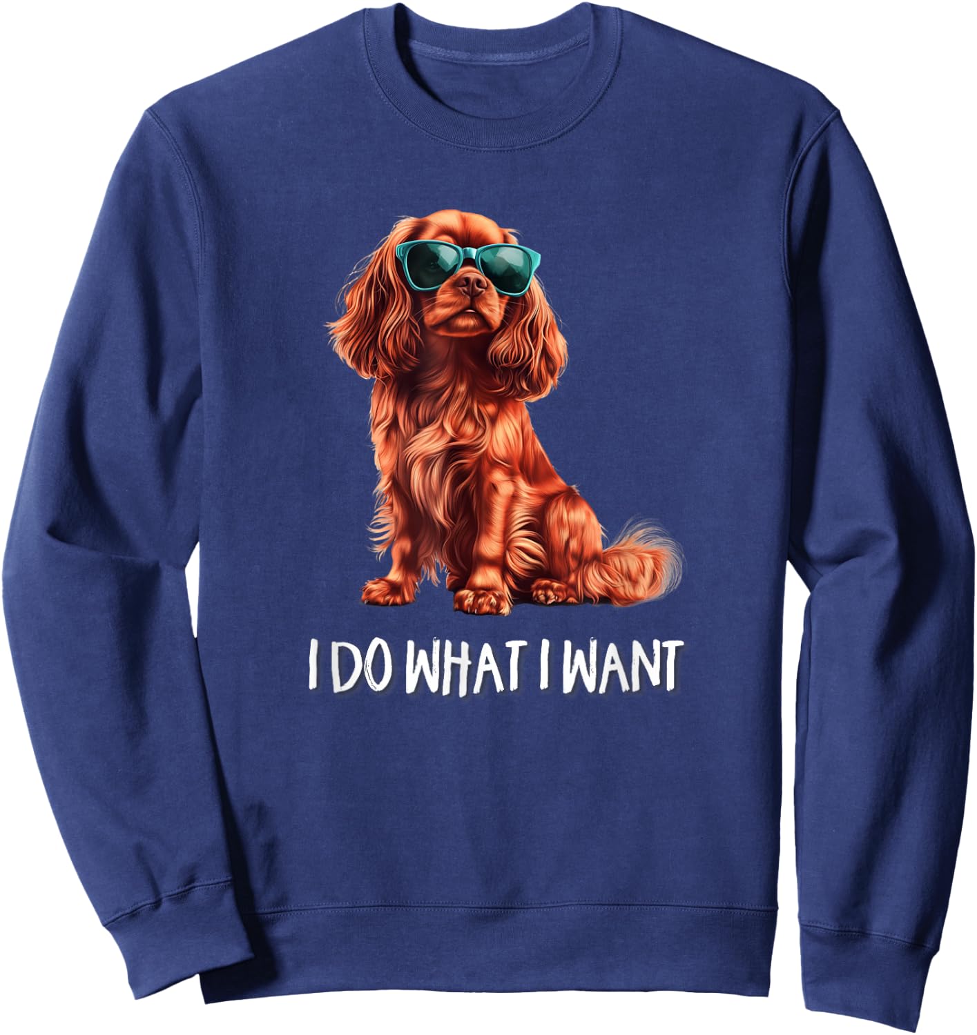 Funny What I Want Ruby Cavalier King Charles Spaniel Lover Sweatshirt - Sweatshirt | Navy