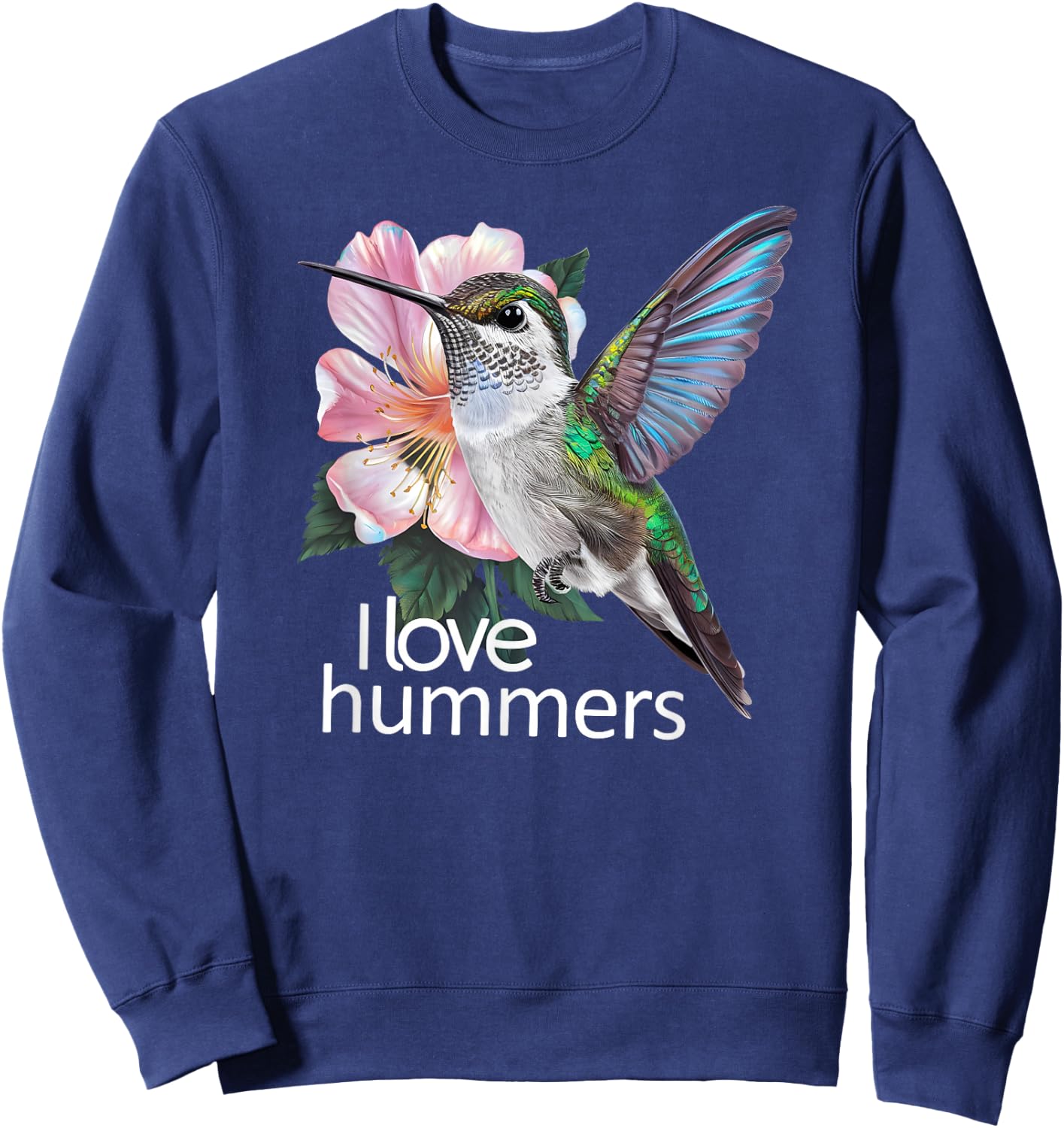 I Love Hummers Hummingbird Colibri Sweatshirt - Sweatshirt | Navy