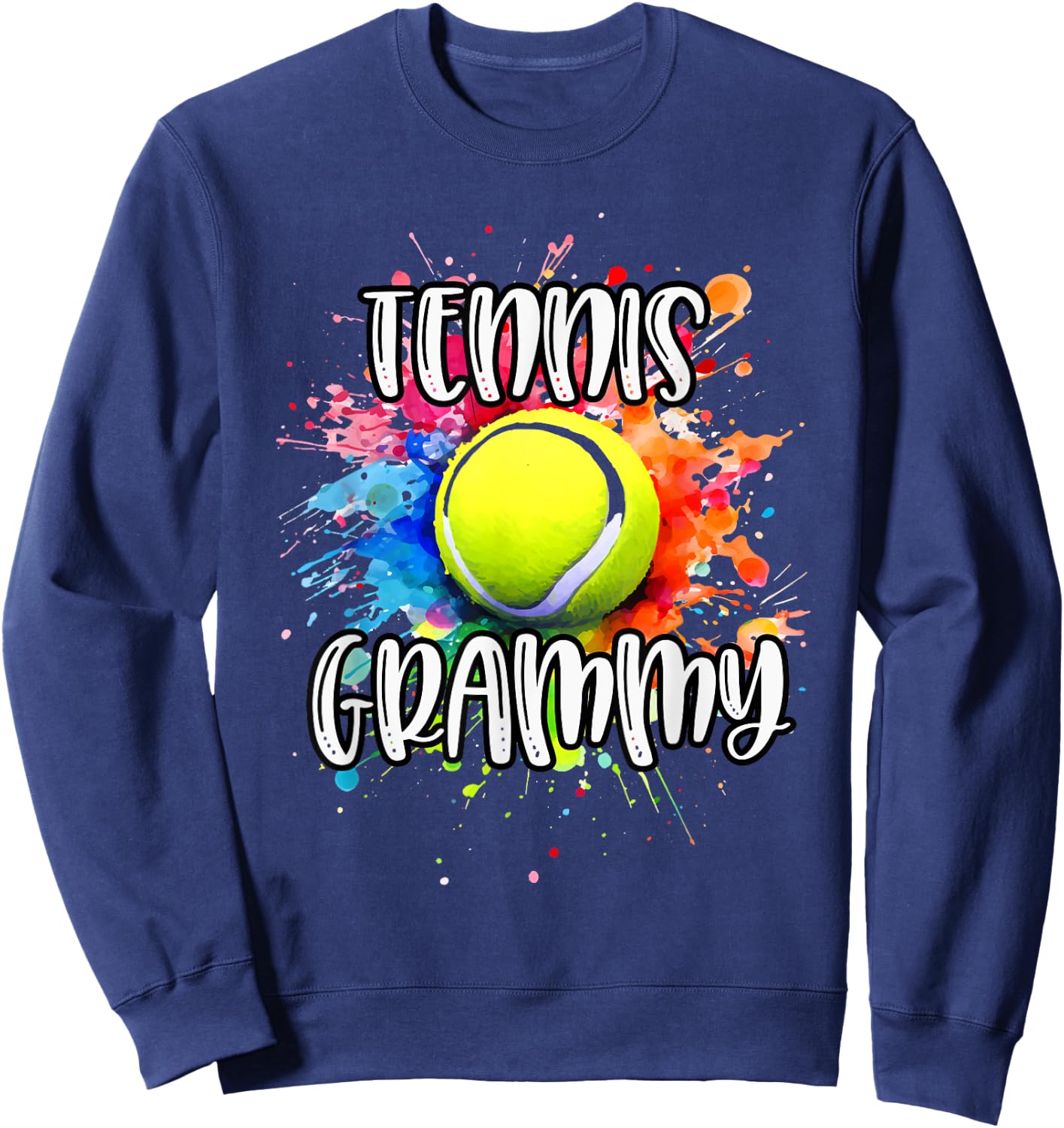Tennis GRAMMY Tennis Ball Graphic Shirt Colorful Splash Sweatshirt - Sweatshirt | Navy