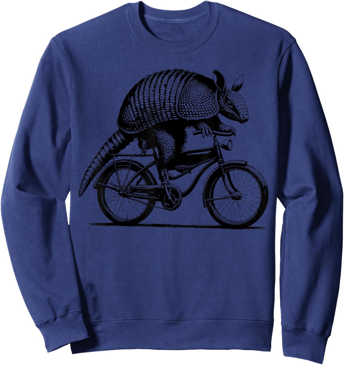 Armadillo Riding Bicycle Vintage Cycling Armadillo Biker Sweatshirt - Sweatshirt | Navy