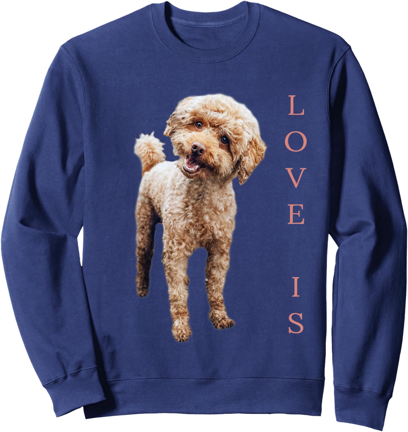 Poodle Shirt Women Men Kids Dog Mom Dad Love Is Pet Gift Sweatshirt - Sweatshirt | Navy