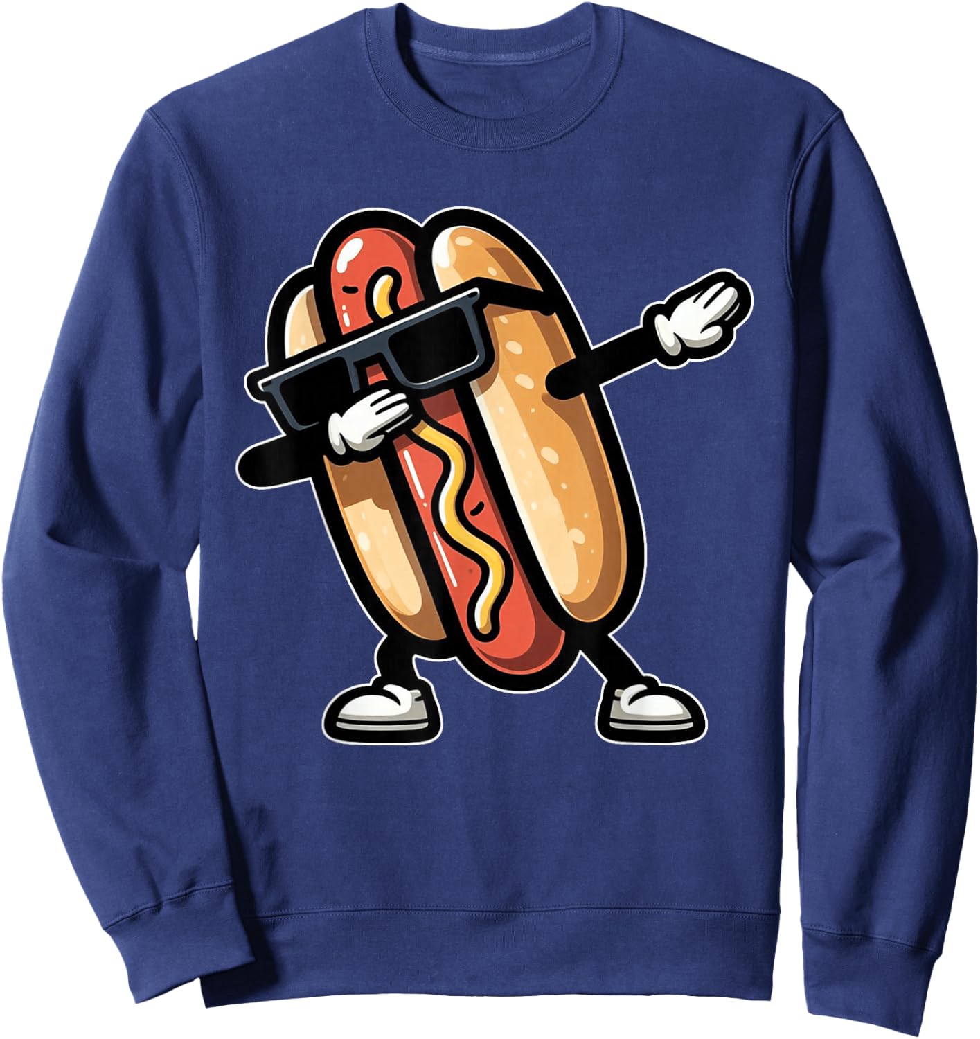 Cool Hot Dog Dabbing Funny Fast Food Hotdog Lovers Toddler Sweatshirt - Sweatshirt | Navy