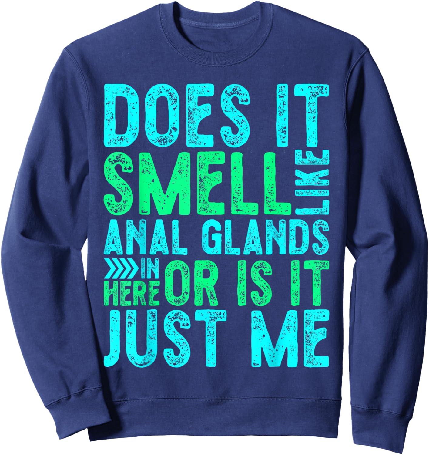 Distressed Does It Smell Like Anal Glands Funny Vet Tech Sweatshirt - Sweatshirt | Navy