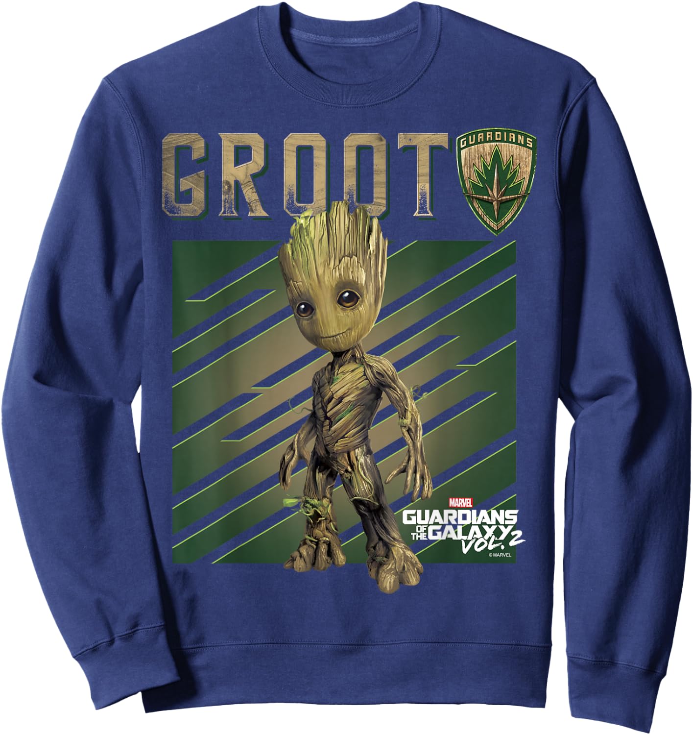 Marvel Guardians of The Galaxy Vol 2 Baby Groot Shield Sweatshirt - Sweatshirt | Navy