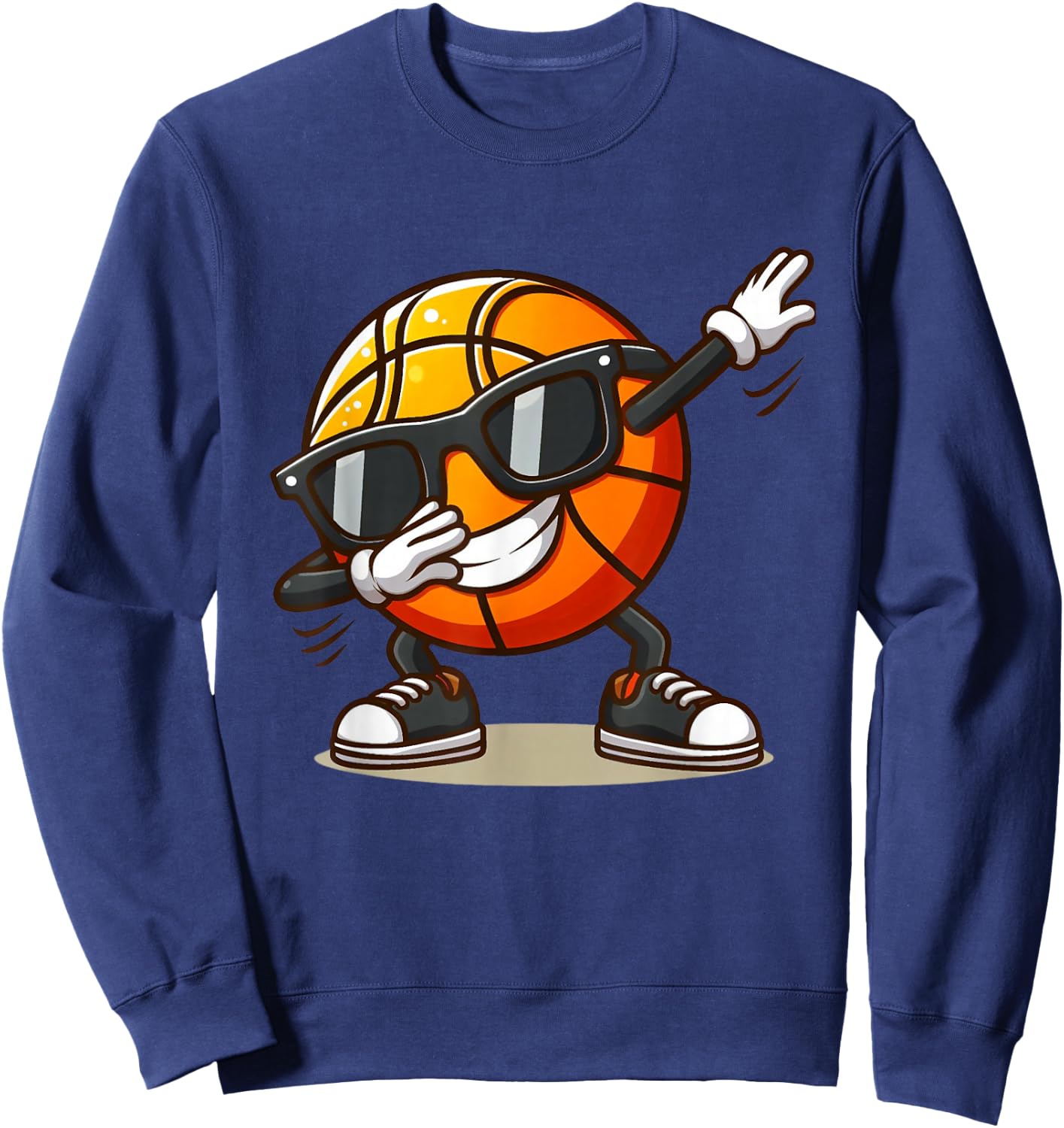 Dabbing Basketball Ball Funny Boys Men Women Sports Player Sweatshirt - Sweatshirt | Navy