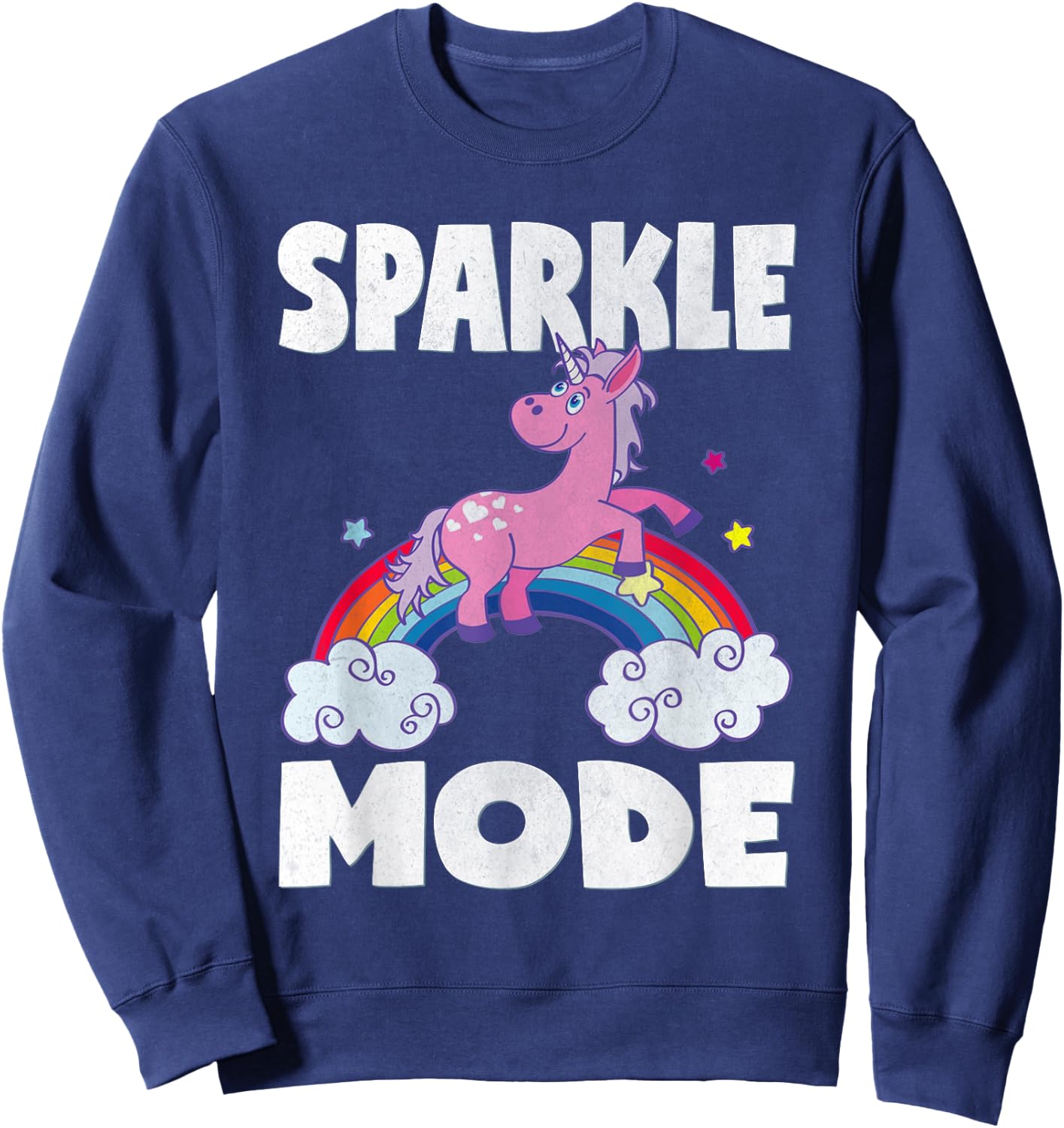 Sparkle Mode Unicorns Magic Sparkle Rainbow Unicorn Sweatshirt - Sweatshirt | Navy