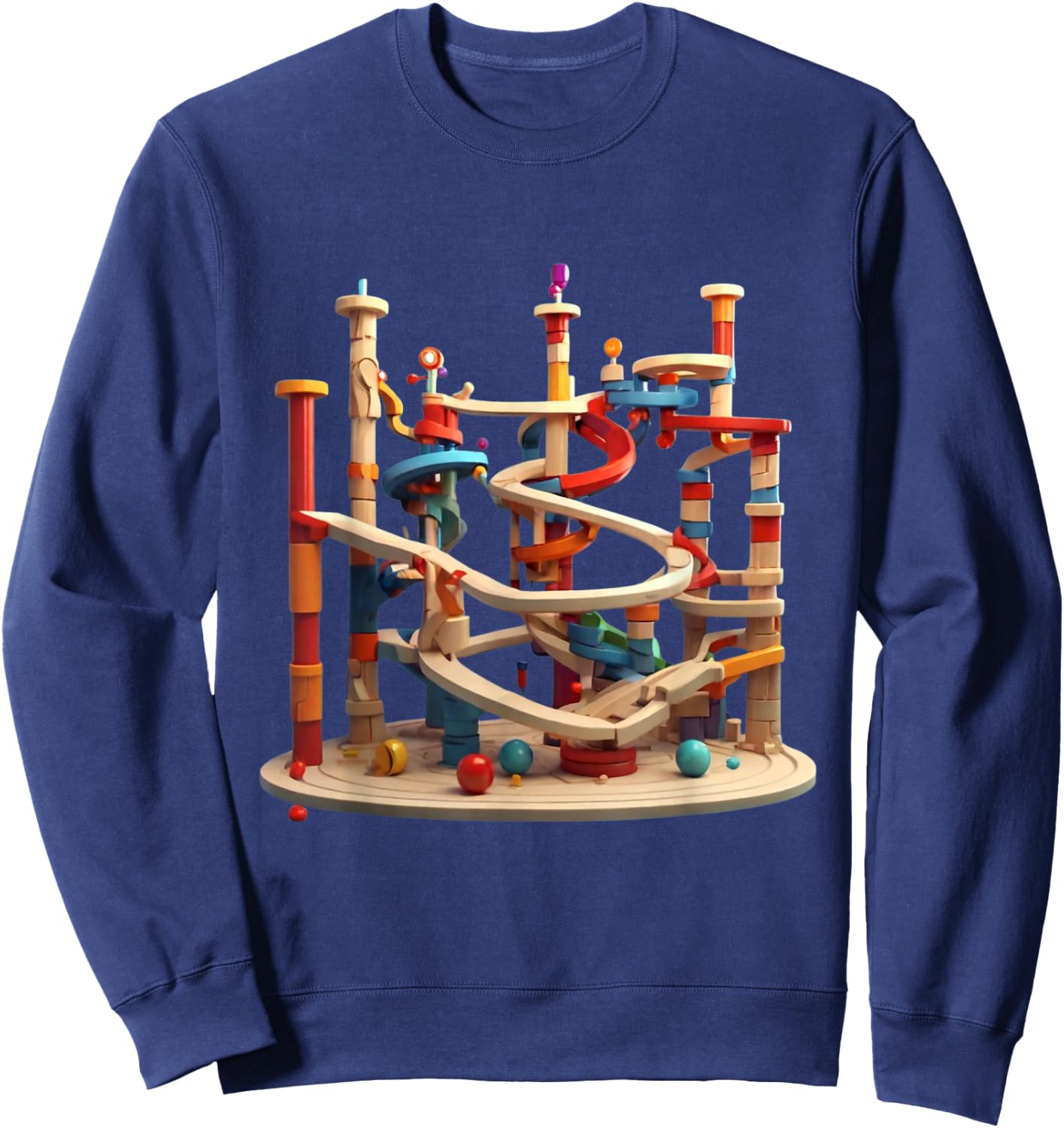 Marble Run Graphic Design Sweatshirt - Sweatshirt | Navy