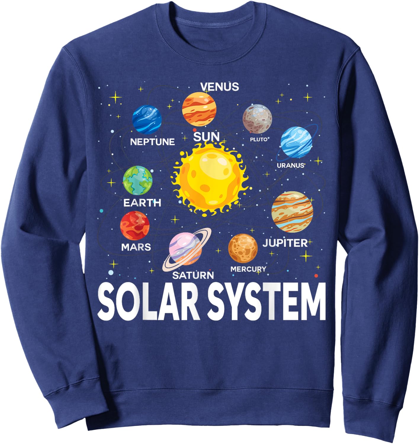 Solar System Planets Science Space Boys Girls STEM Kids Sweatshirt - Sweatshirt | Navy