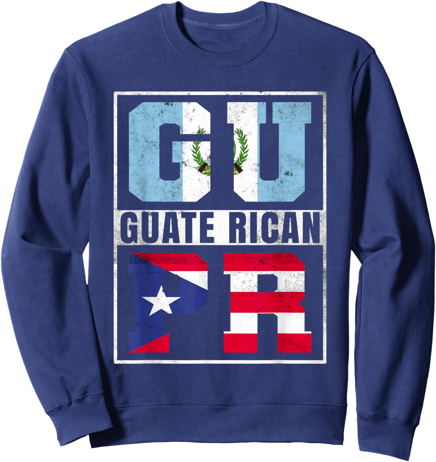 Guate Rican Roots Guatemala and Puerto Rico Mix Sweatshirt - Sweatshirt | Navy
