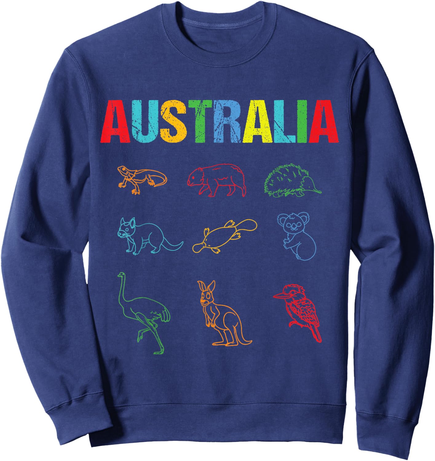 Animals Of Australia Australia Day Australian Kangaroo Sweatshirt - Sweatshirt | Navy