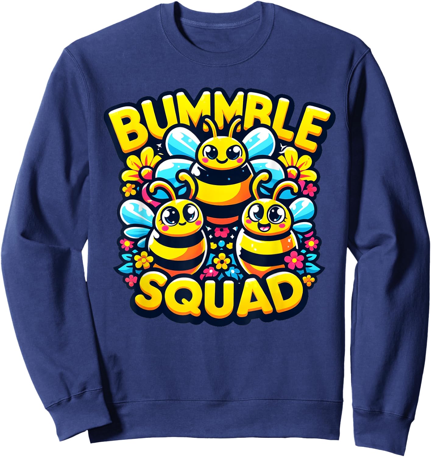 Bumble Bee Squad Funny Bumblebee Friends Team Men Women Kids Sweatshirt - Sweatshirt | Navy
