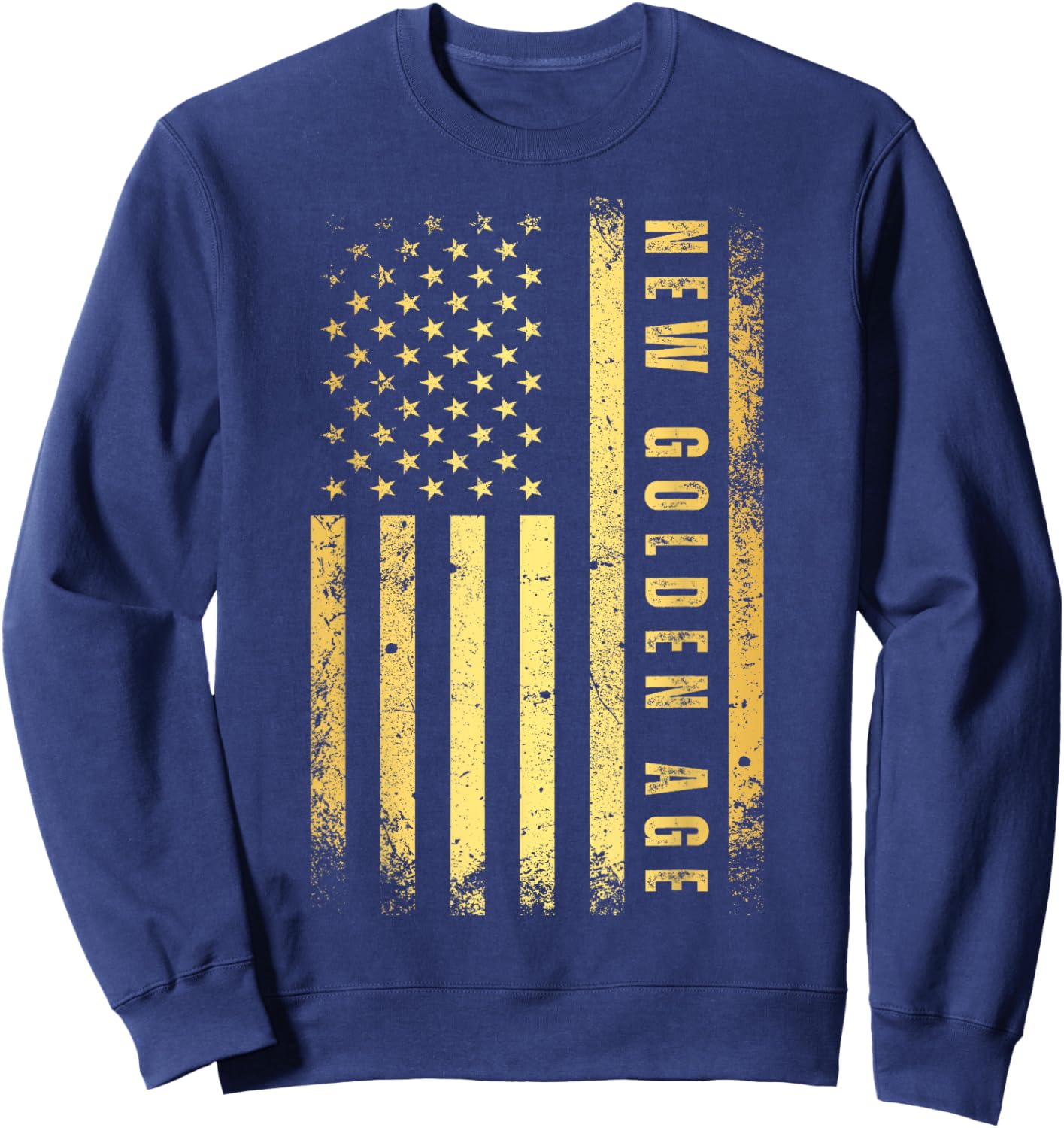Golden Color USA Flag 47th President One Big Beautiful Bill Sweatshirt - Sweatshirt | Navy