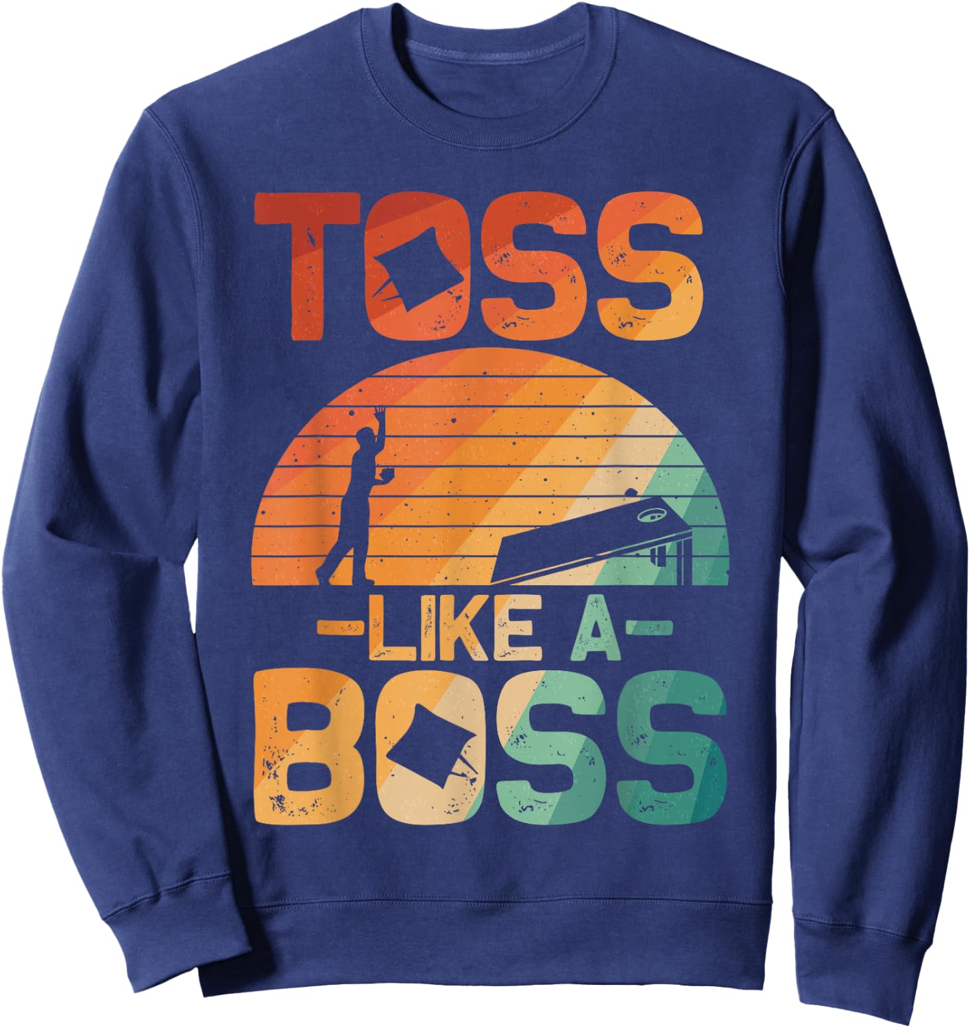 Best Cornhole Design Women Lawn Game Cornhole Lover Sweatshirt - Sweatshirt | Navy