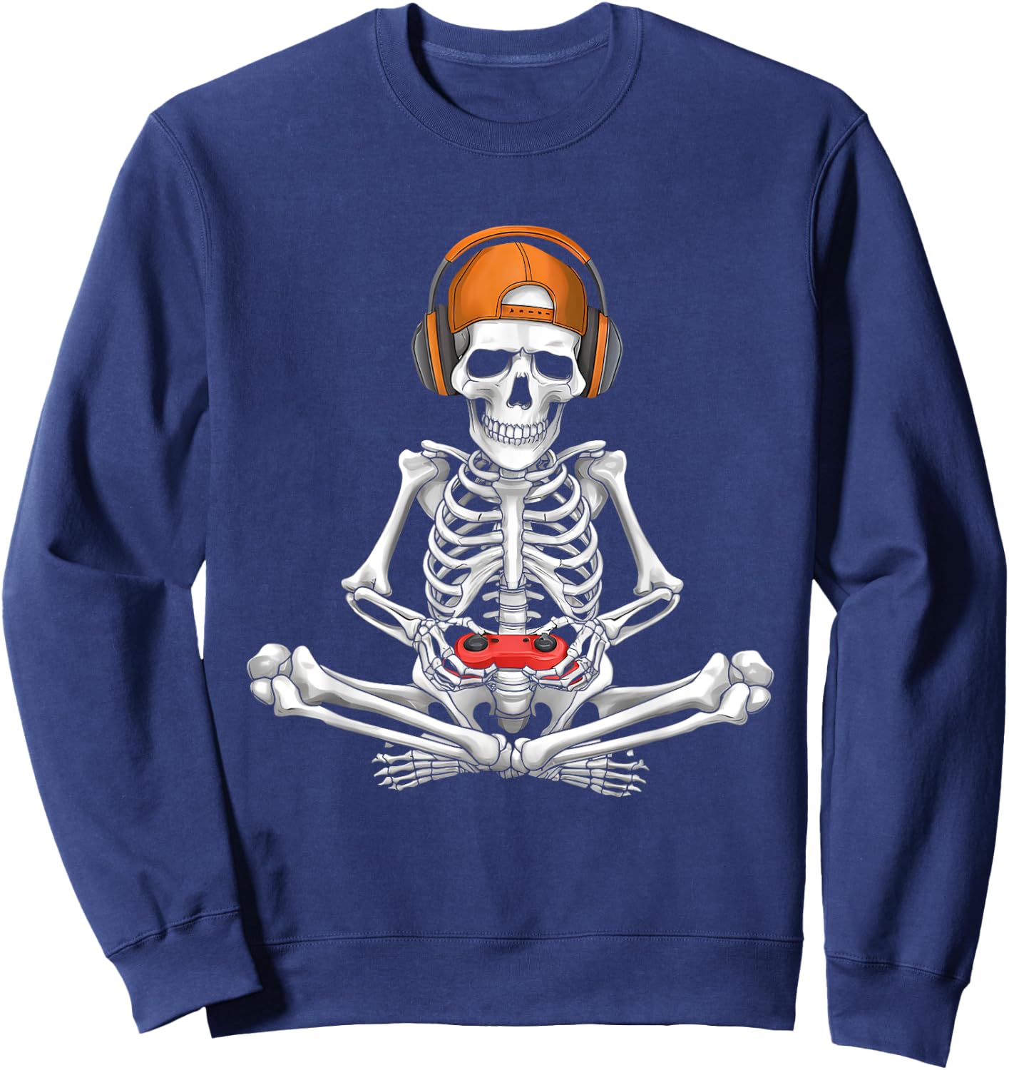 Video Game Skeleton Halloween Gaming Teens Gamer Men Boy Kid Sweatshirt - Sweatshirt | Navy
