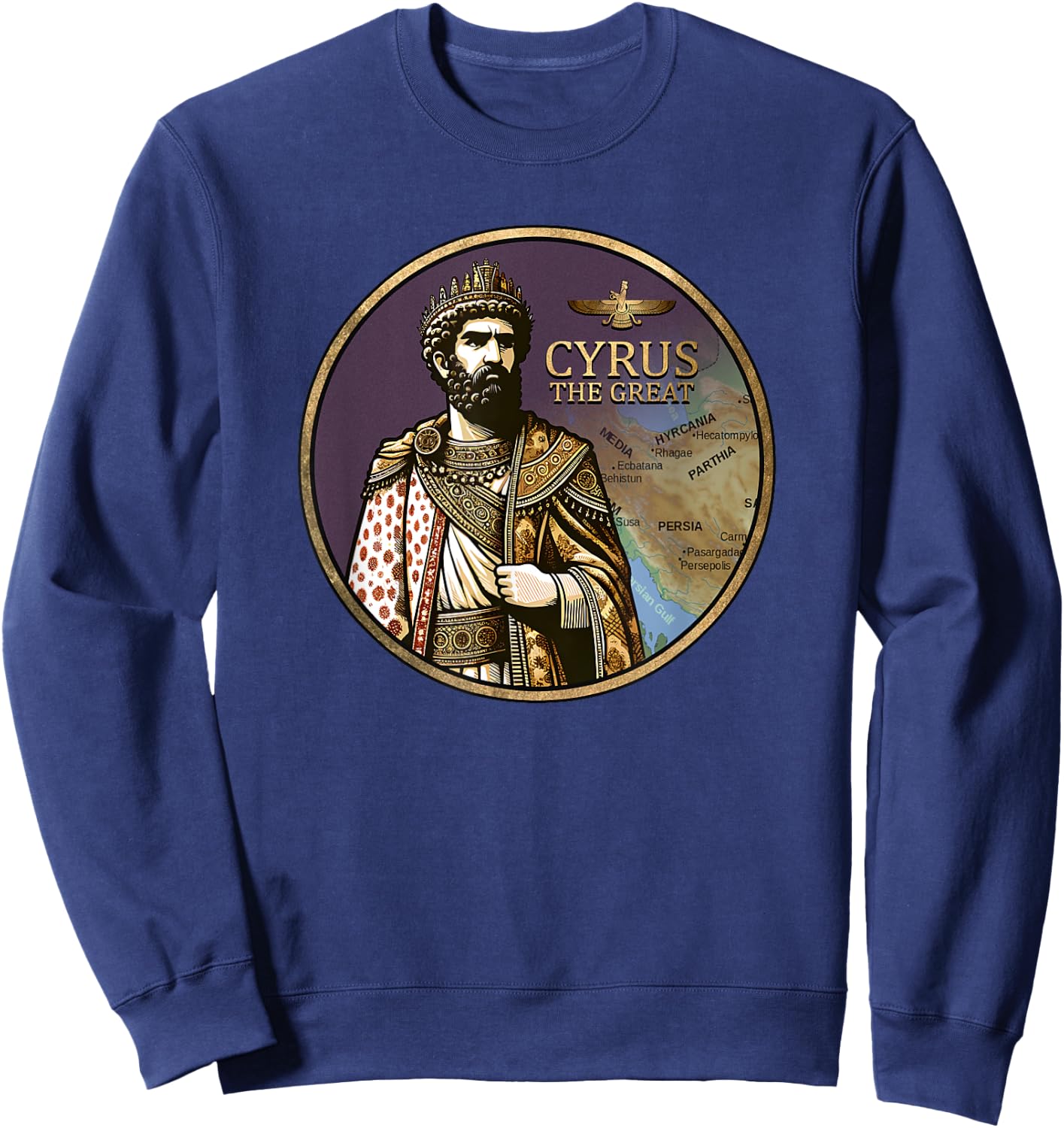 Cyrus the Great Achaemenid Empire Persian History Sweatshirt - Sweatshirt | Navy