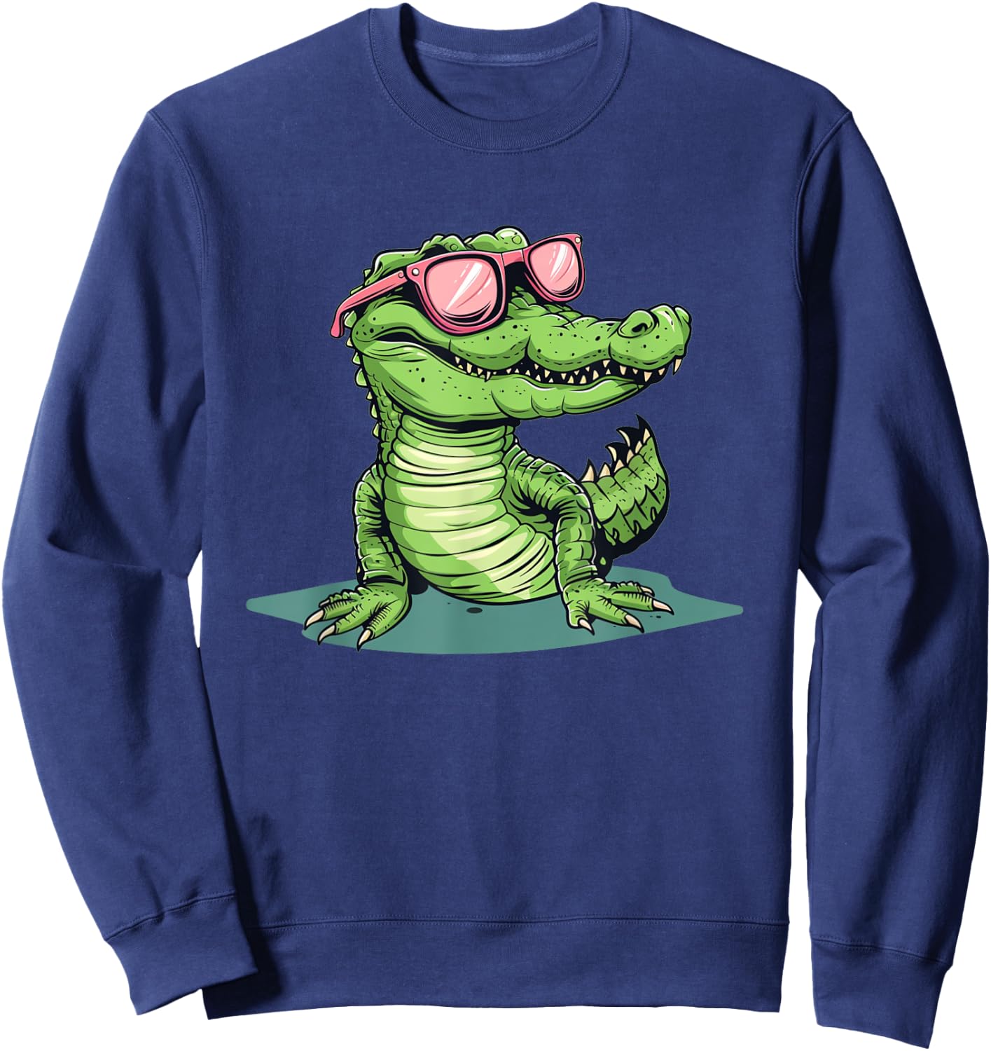 Funny pink Sunglasses Crocodile Sweatshirt - Sweatshirt | Navy