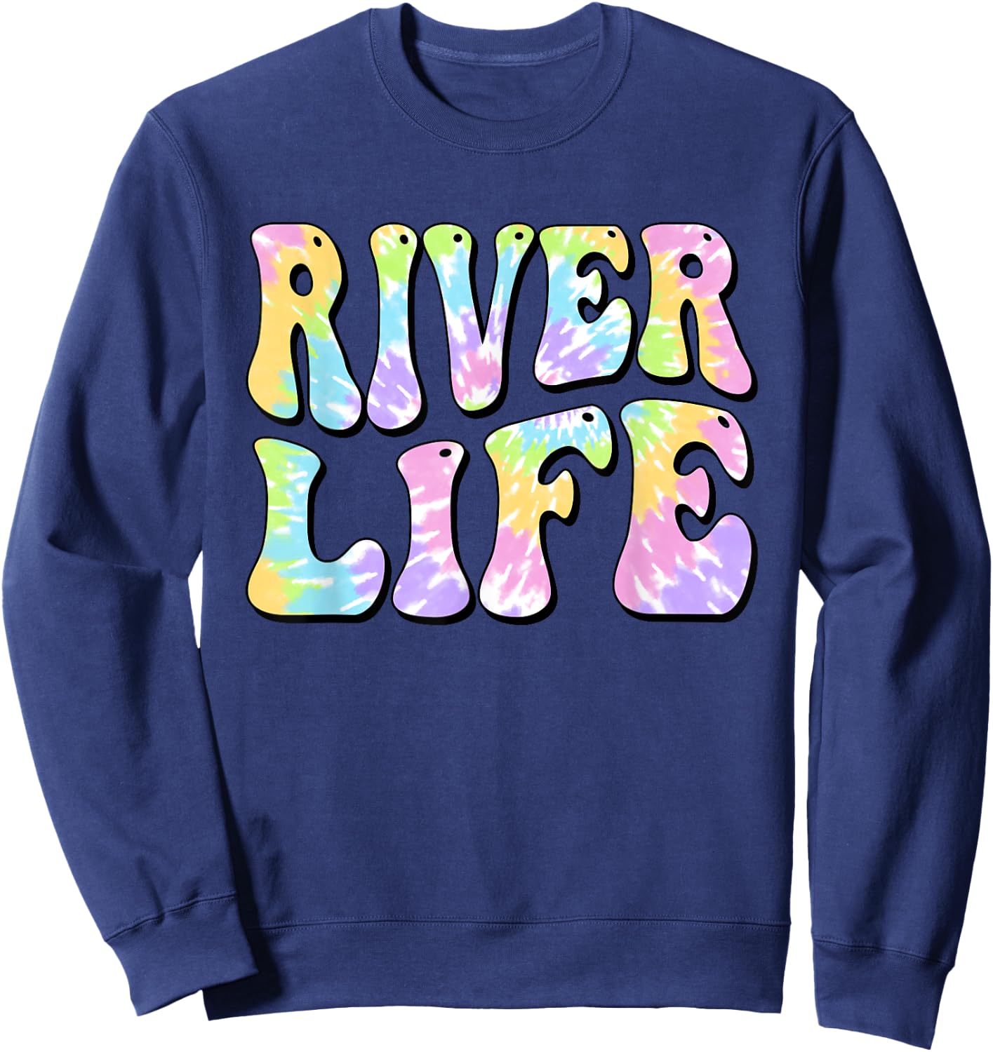 River Life Fun Fishing Boating River Bum Women Girl Kids Sweatshirt - Sweatshirt | Navy