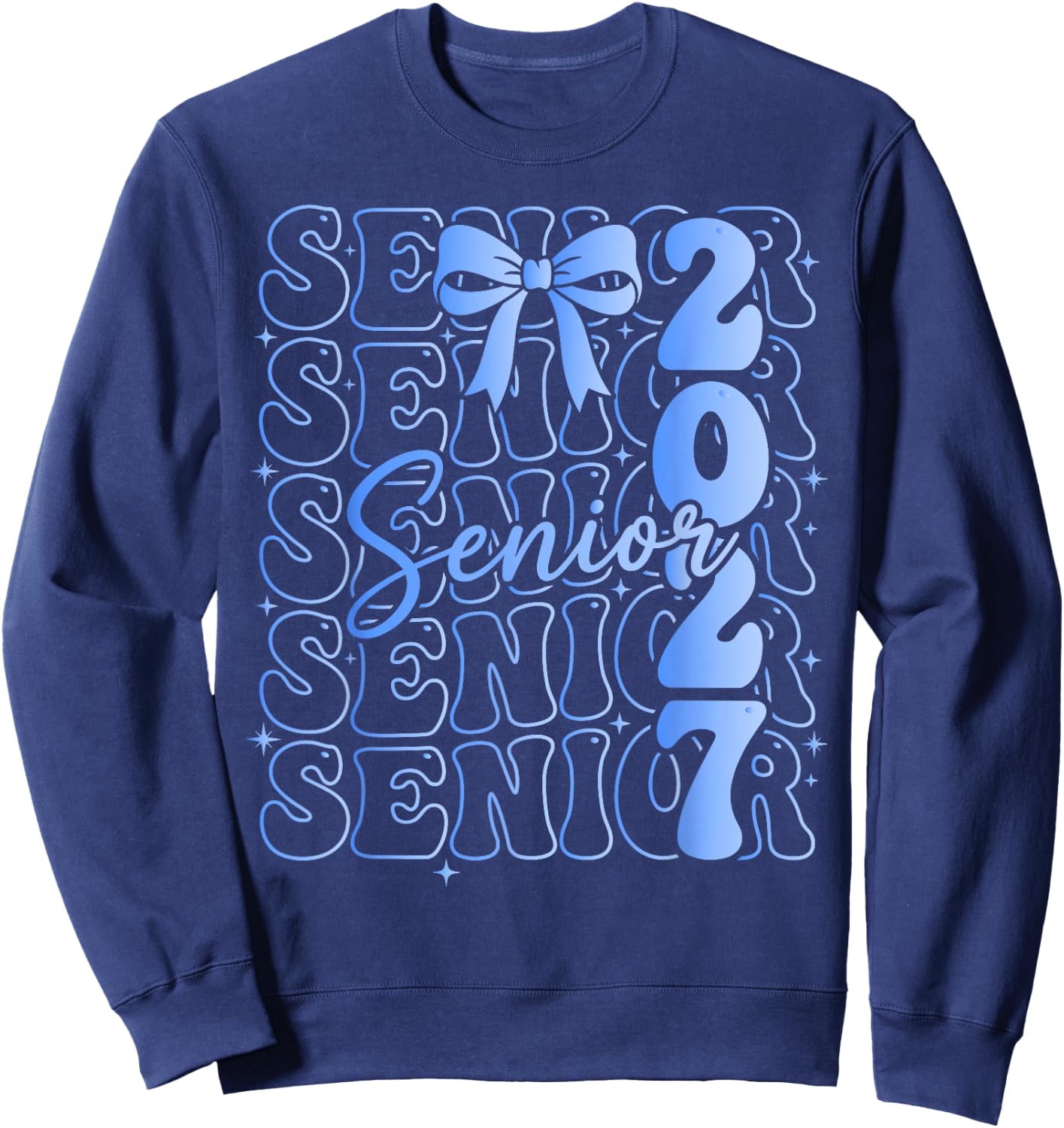 Senior Class of 2027 Coquette Bow Graduation Sweatshirt - Sweatshirt | Navy