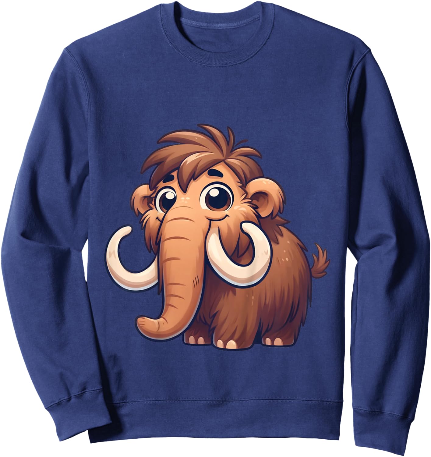Toddlers Woolly Mammoth Cute Mammoth Cartoon Boys and Girls Sweatshirt - Sweatshirt | Navy