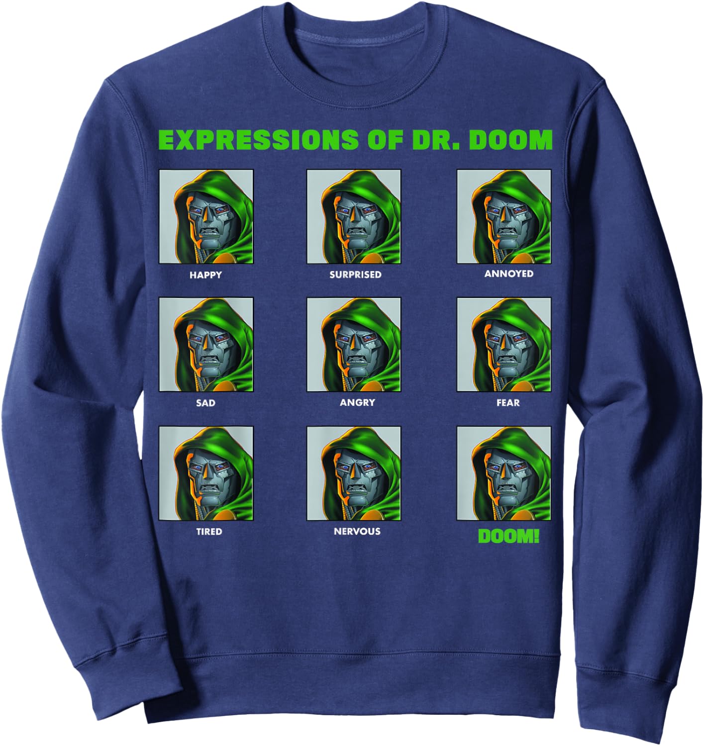 Marvel Expressions of Dr. Doom Panels Sweatshirt - Sweatshirt | Navy