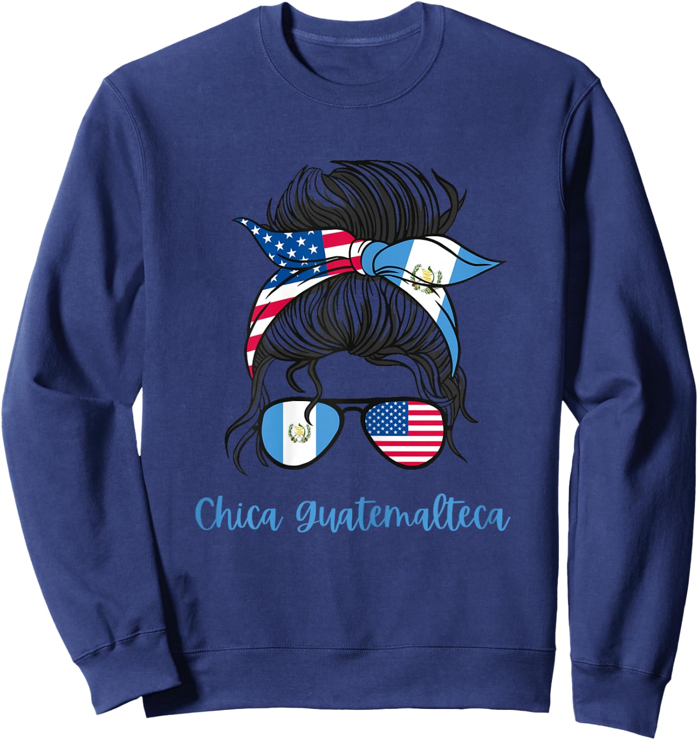 Guatemala Girls USA American guatemalan Girl Sweatshirt - Sweatshirt | Navy