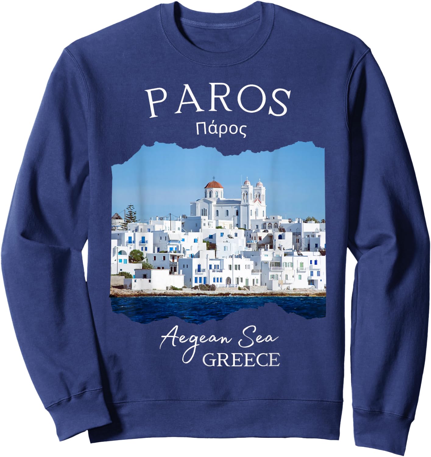 Greek Island Paros Greece Greek Vacation Souvenir Women Men Sweatshirt - Sweatshirt | Navy