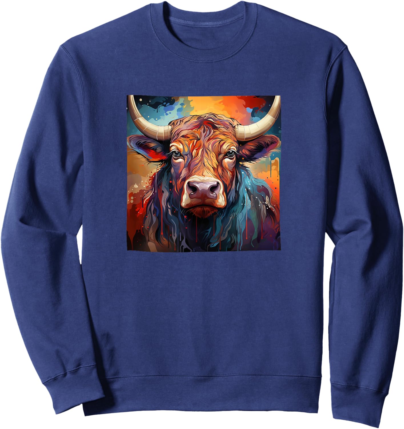 Ox Colorful Graphic Sweatshirt - Sweatshirt | Navy