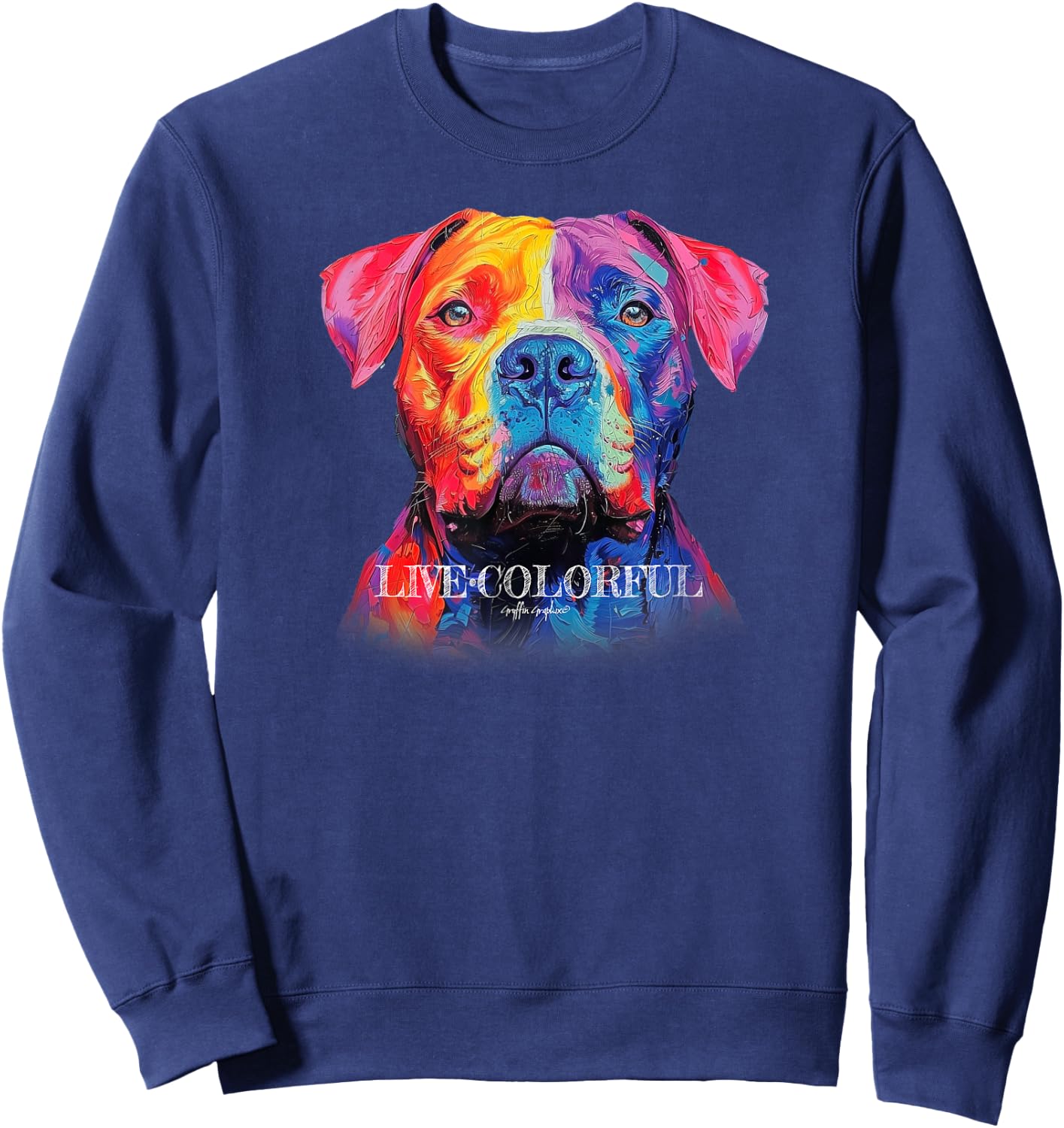 LIVE COLORFUL, PITBULL , Gryffin Graphix Sweatshirt - Sweatshirt | Navy