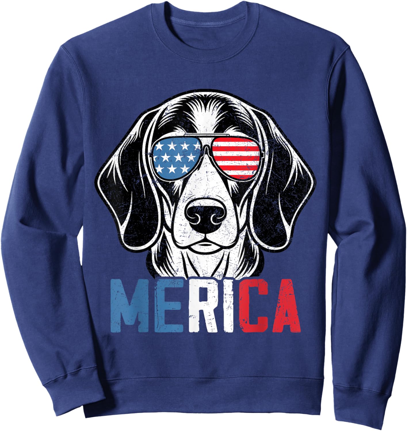 Patriotic Dachshund Dog Merica 4th Of July Funny Men Women Kids Sweatshirt - Sweatshirt | Navy