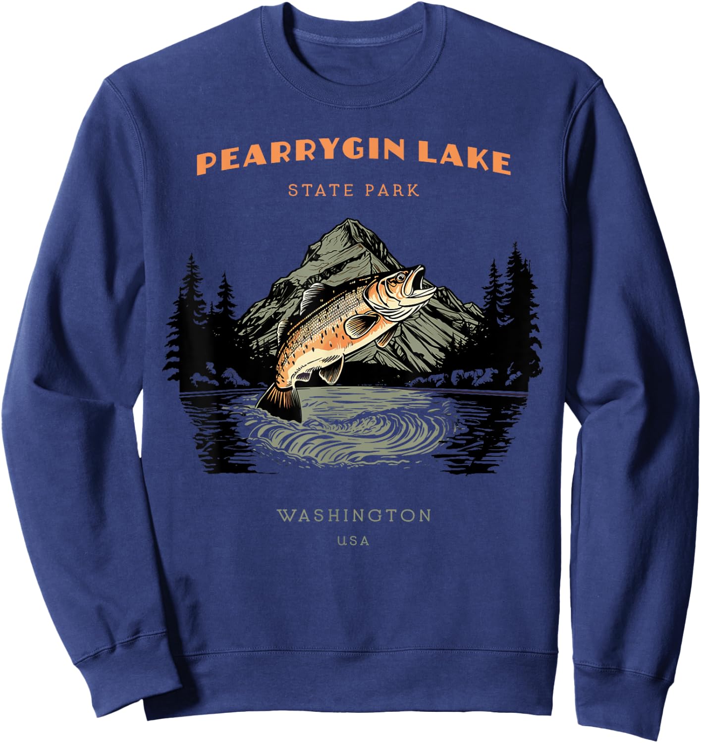 Pearrygin Lake State Park Washington Retro Vintage Sweatshirt - Sweatshirt | Navy