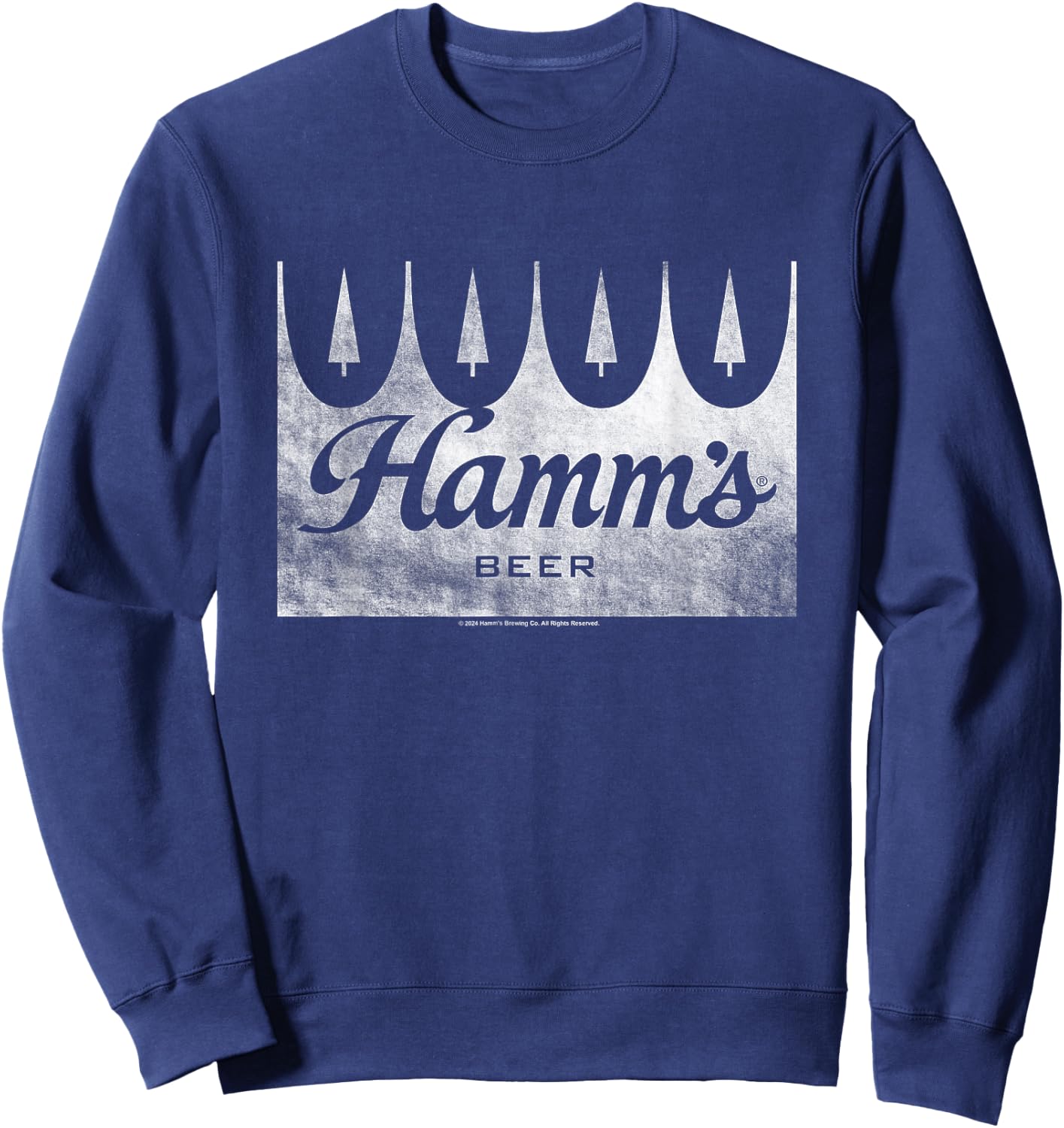 Hamm's Distressed Wood Sign Beer Badge Sweatshirt - Sweatshirt | Navy