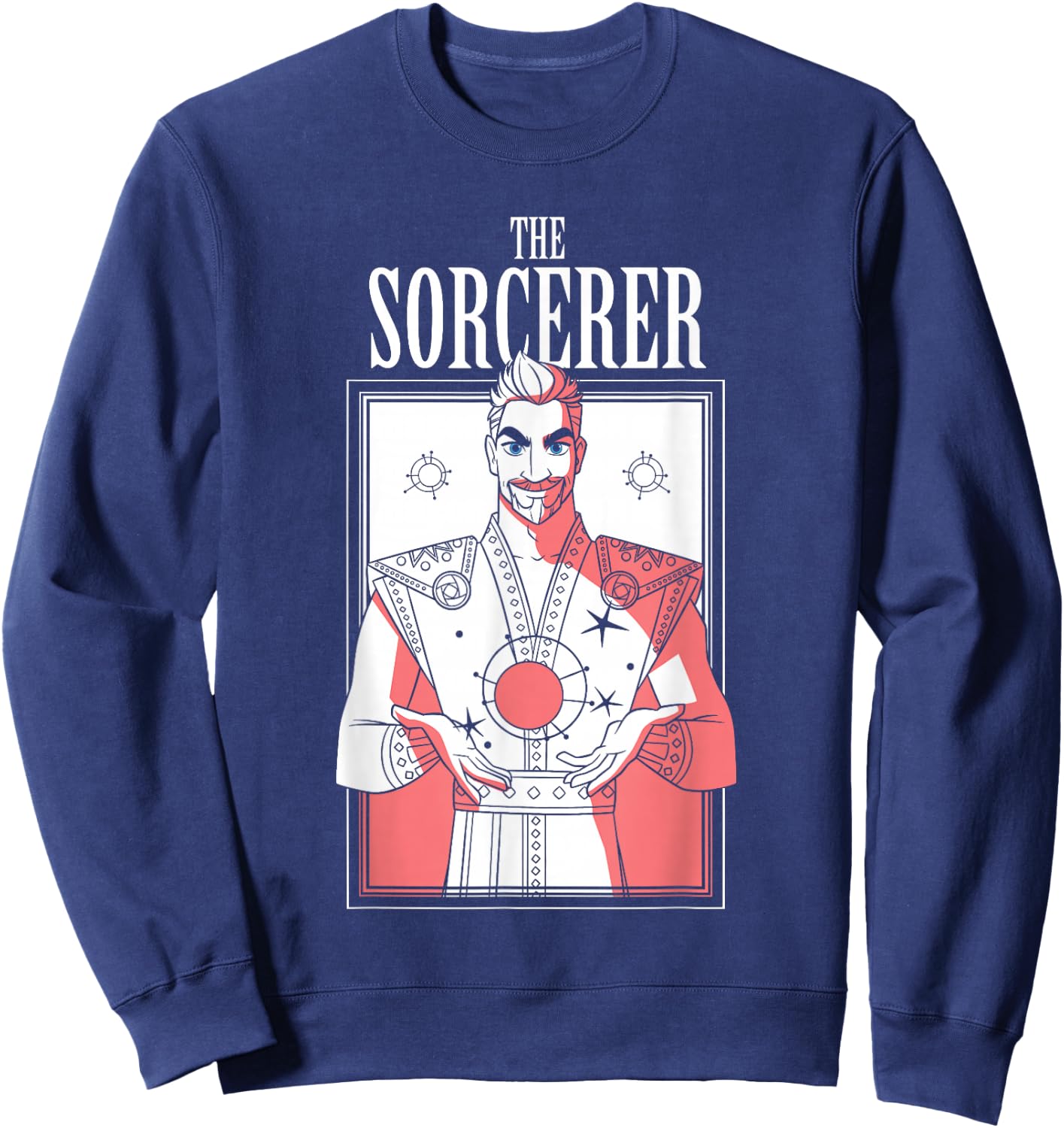 Disney Wish King Magnifico The Sorcerer Vintage Tarot Card Sweatshirt - Sweatshirt | Navy