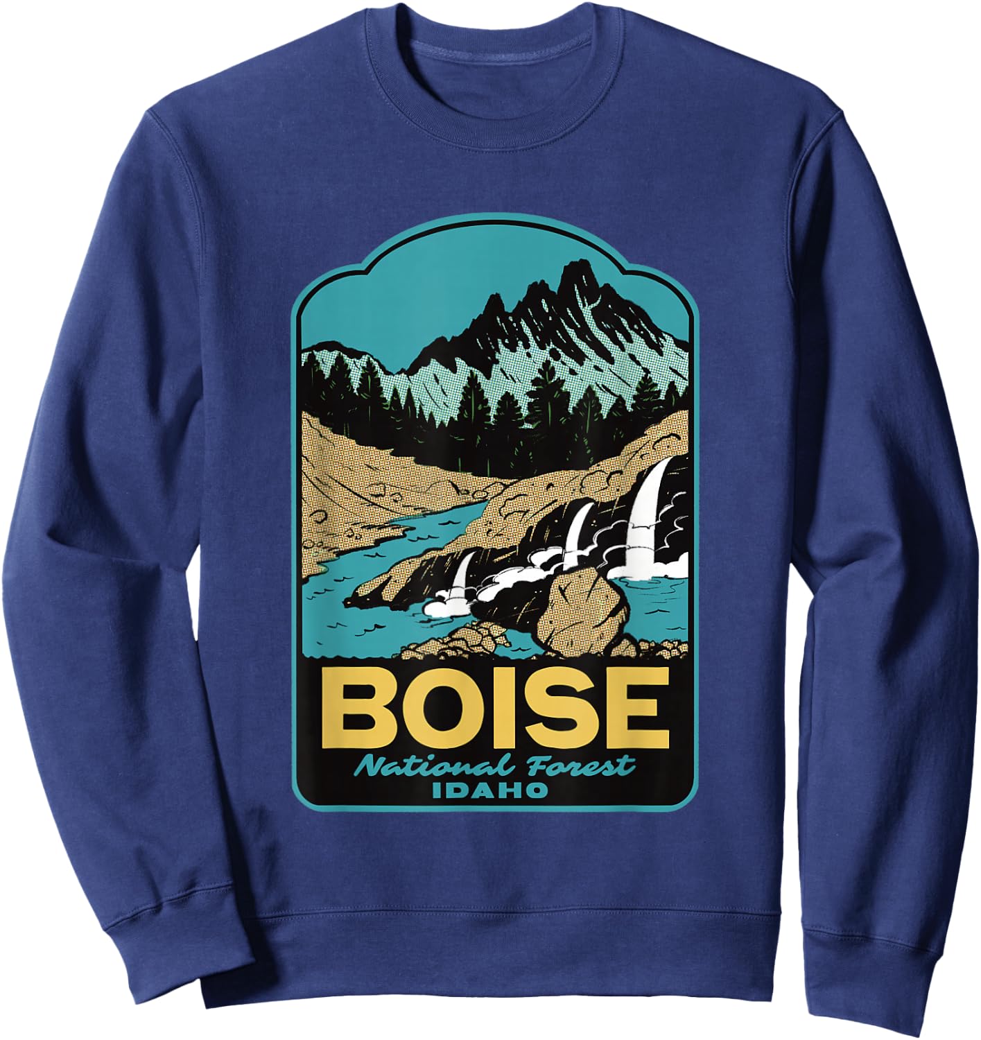 Boise National Forest Idaho Retro Sweatshirt - Sweatshirt | Navy