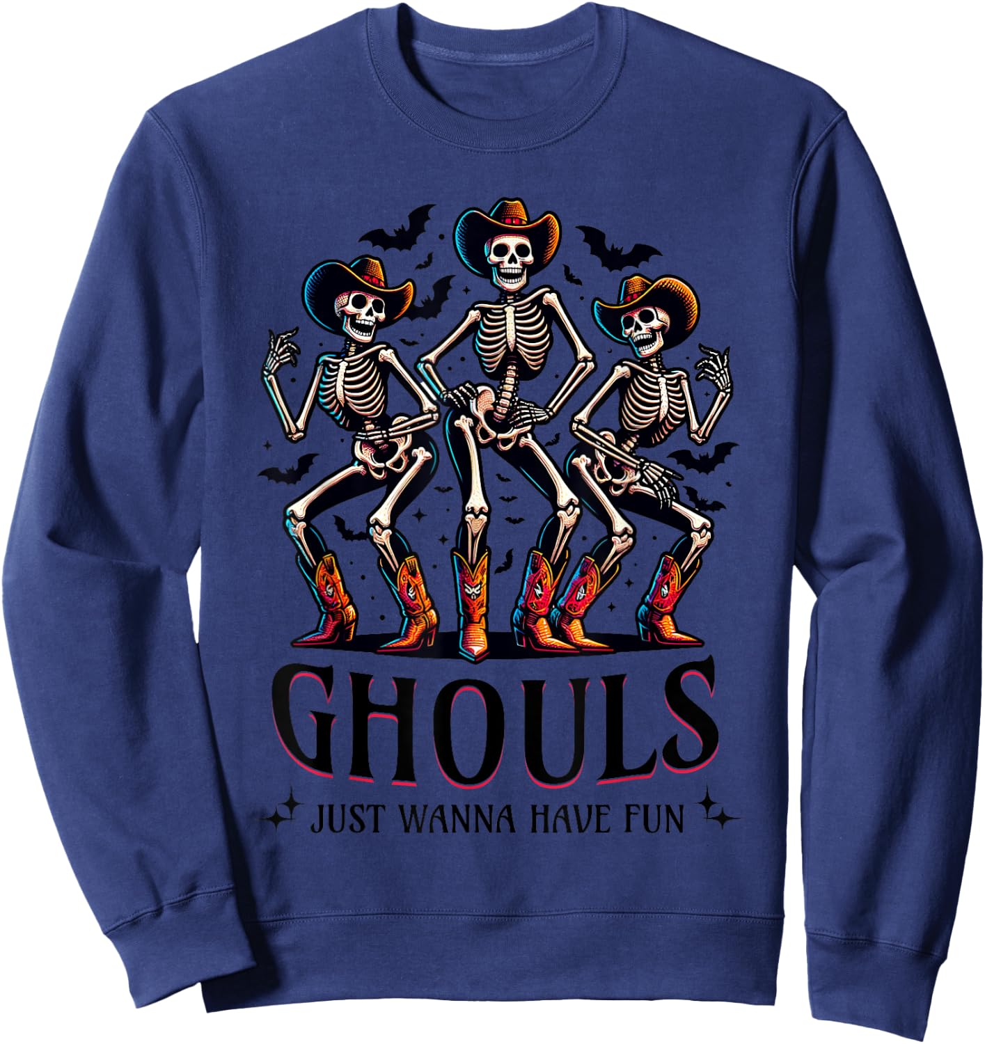 Ghouls Just Wanna Have Fun Funny Cowgirls Halloween Sweatshirt - Sweatshirt | Navy