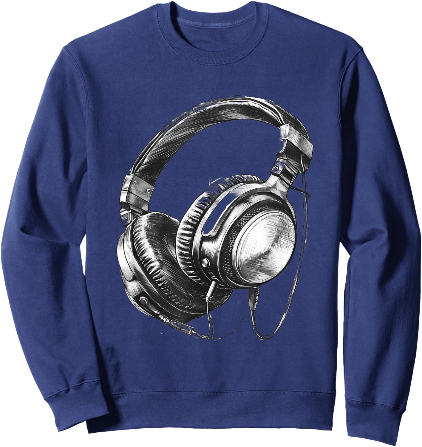 Headphones Music DJ Music Headphones House Headphone Lover Sweatshirt - Sweatshirt | Navy