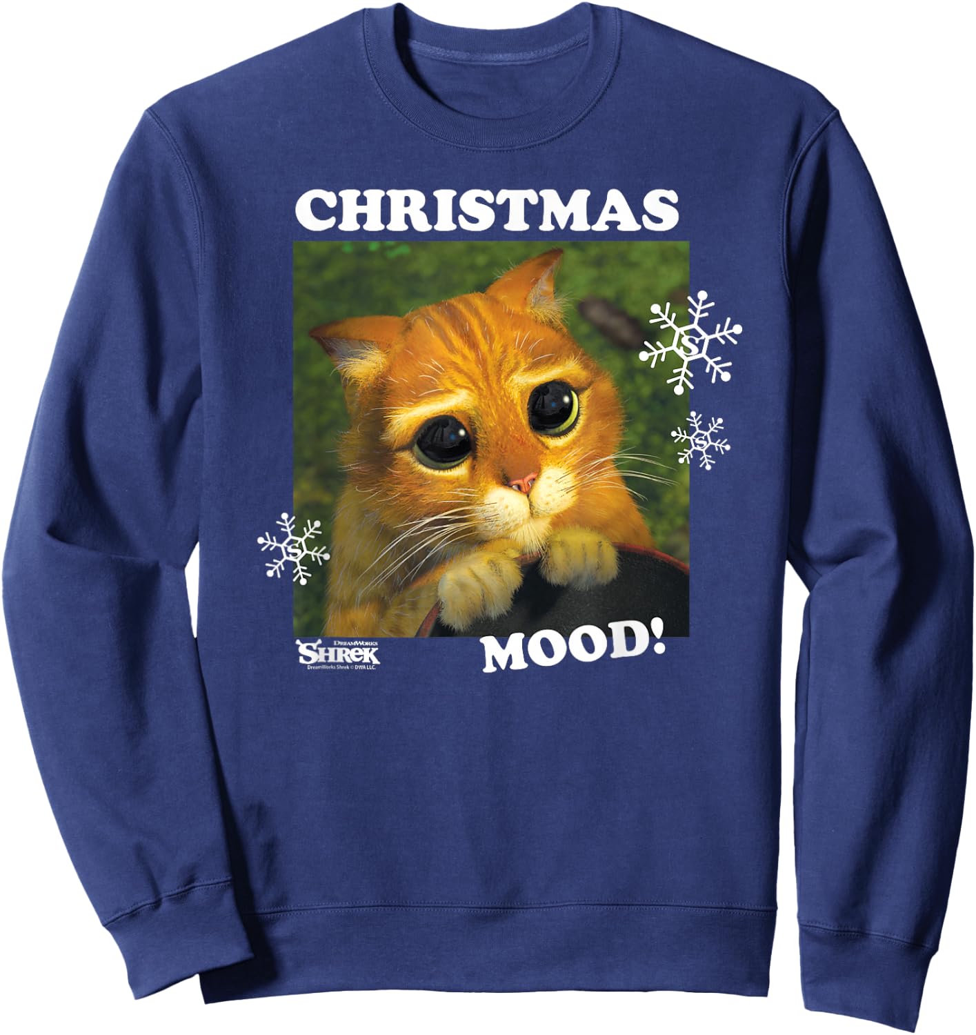 Shrek Christmas Mood Puss In Boots Sweatshirt - Sweatshirt | Navy